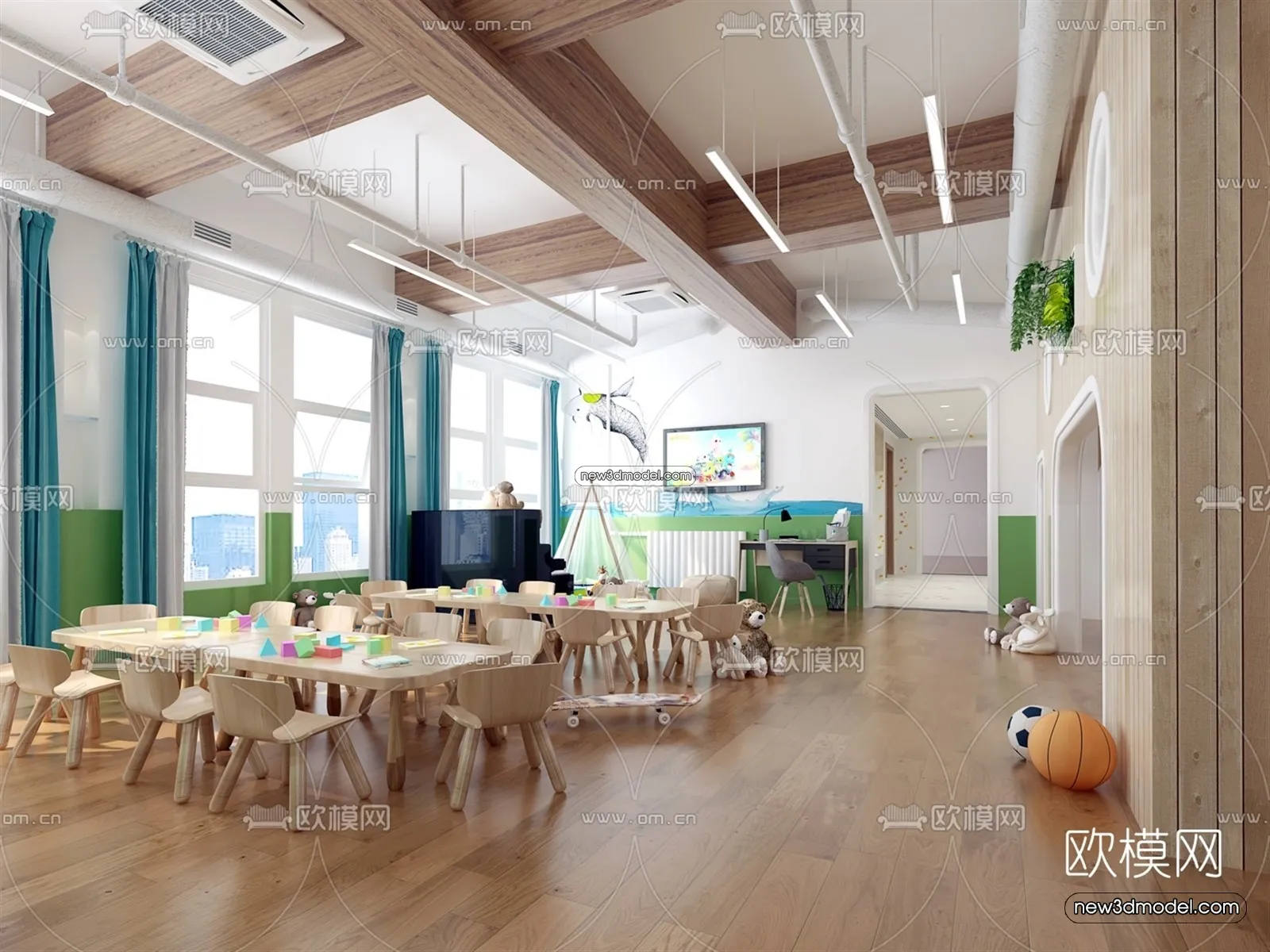 Interior 3D Model of Kindergarten – 3D Scene – 107 – VRAY