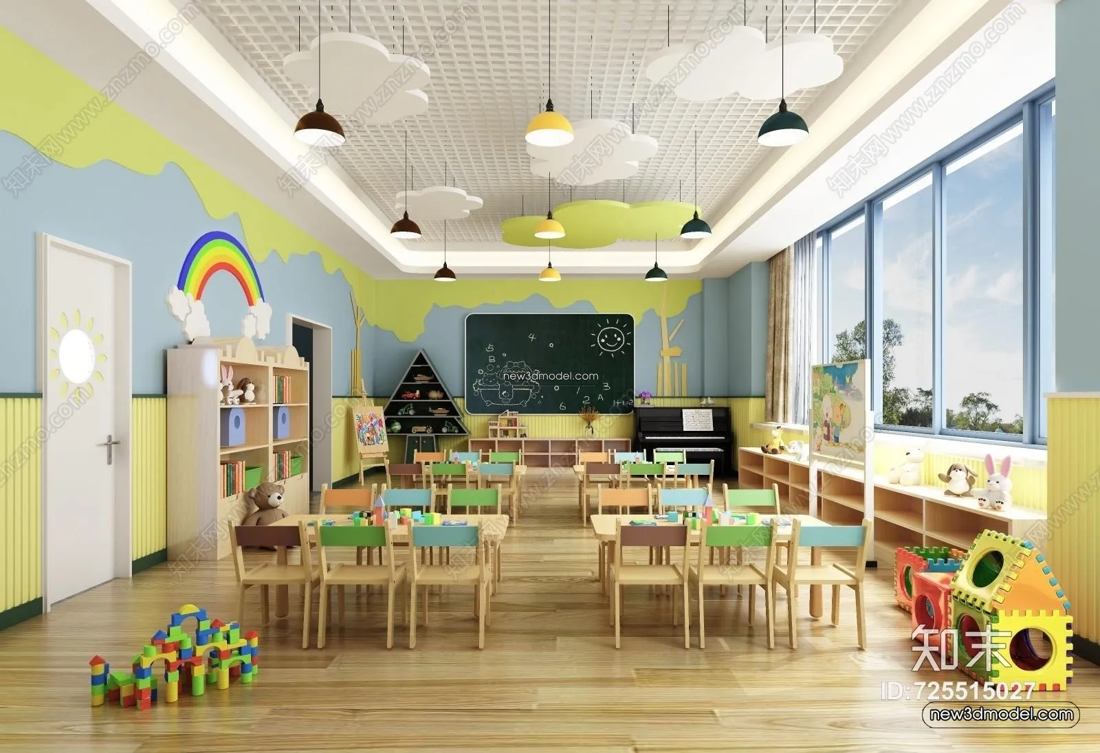 Interior 3D Model of Kindergarten – 3D Scene – 114 – VRAY