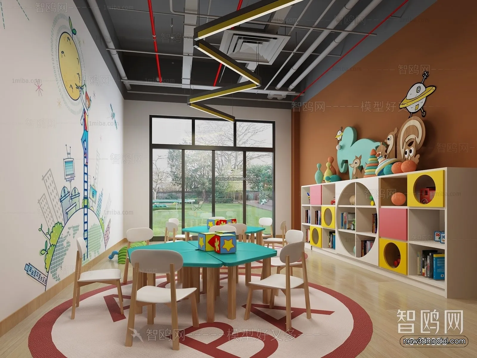 Interior 3D Model of Kindergarten – 3D Scene – 123 – VRAY