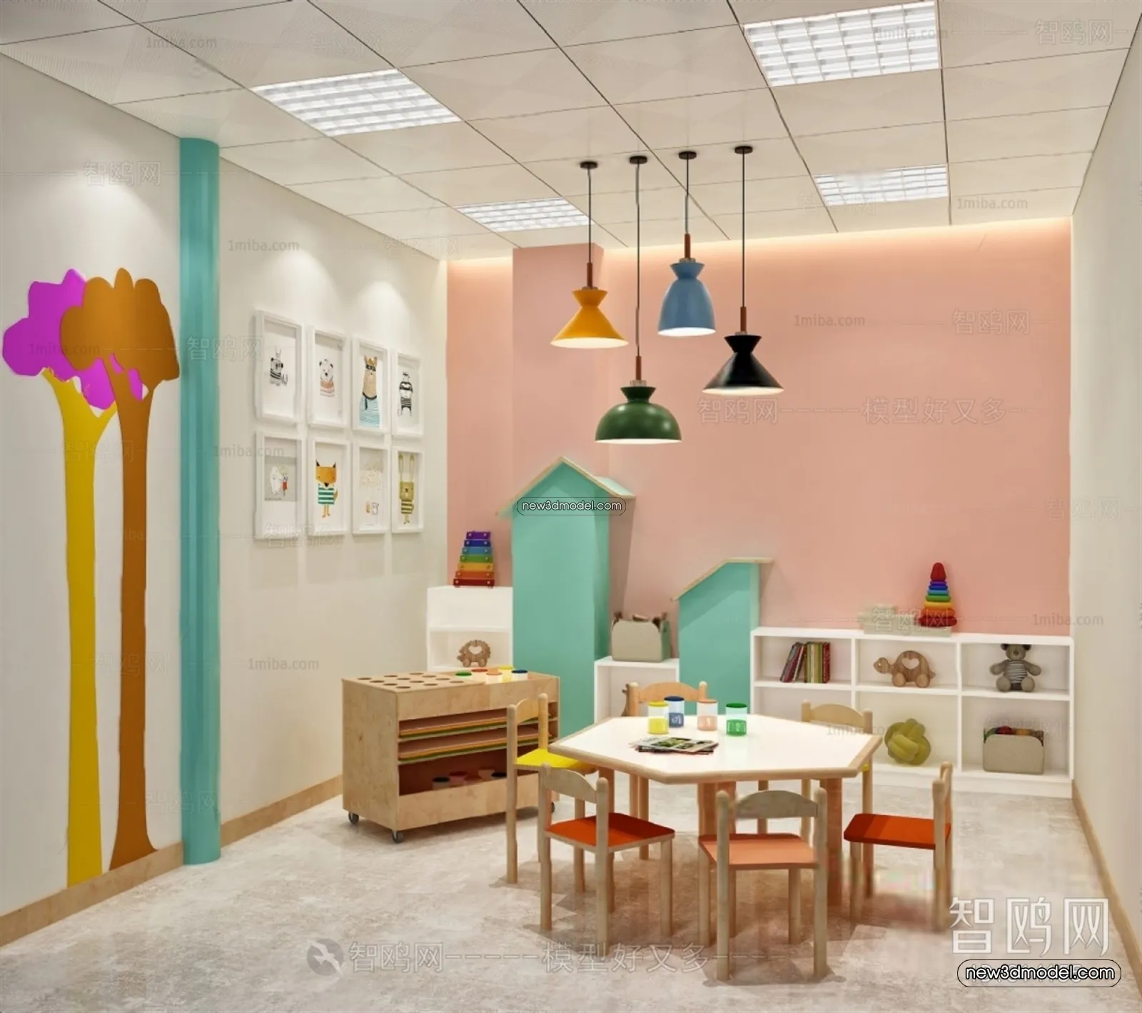 Interior 3D Model of Kindergarten – 3D Scene – 125 – VRAY
