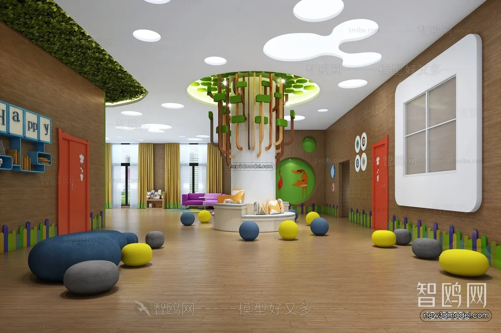 Interior 3D Model of Kindergarten – 3D Scene – 128 – VRAY