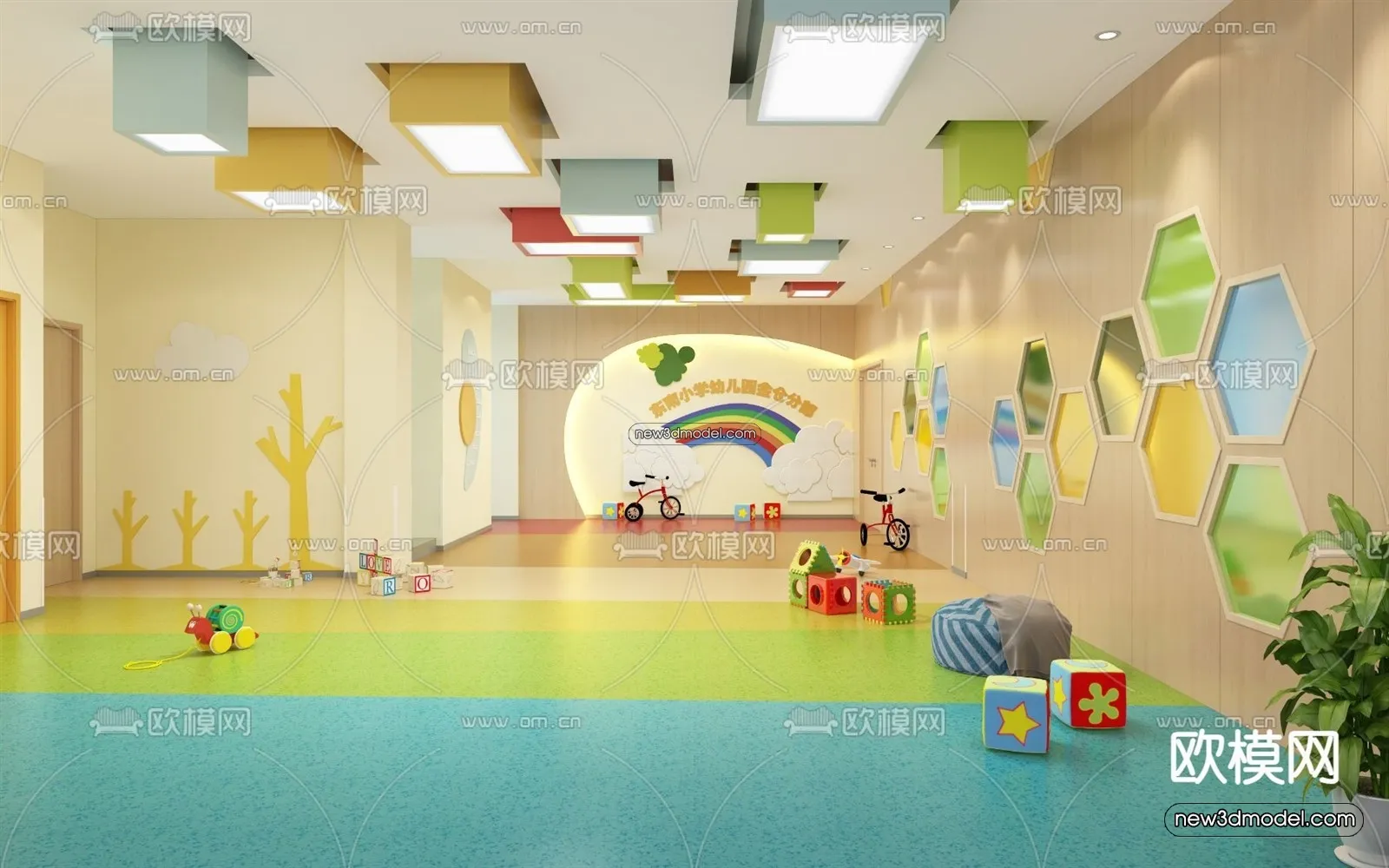 Interior 3D Model of Kindergarten – 3D Scene – 129 – VRAY