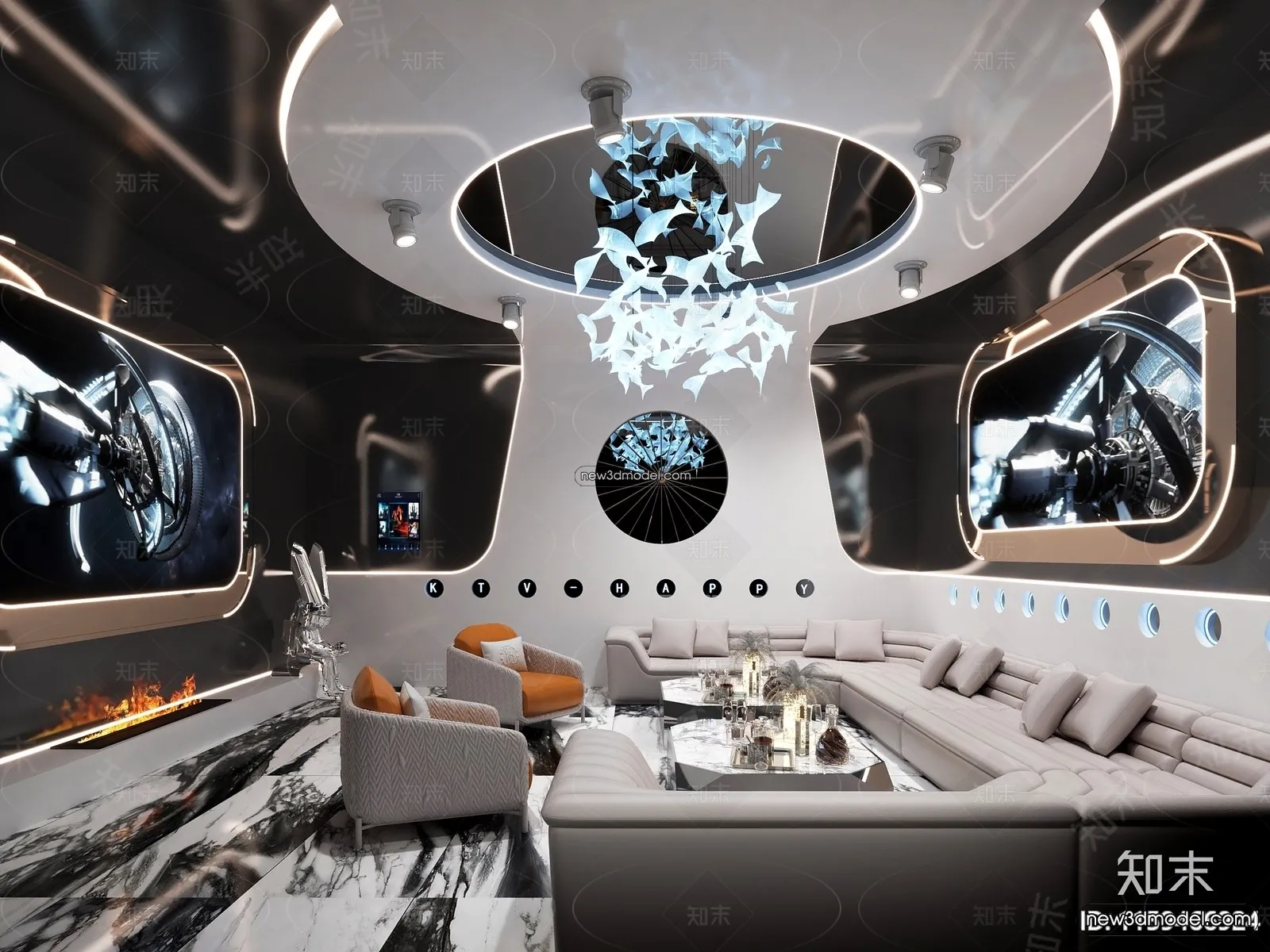 Interior 3D Model of KTV – 3D Blocks – 065 – VRAY