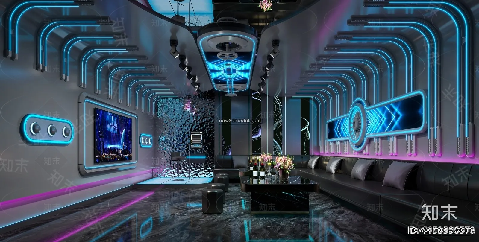 Interior 3D Model of KTV – 3D Blocks – 067 – VRAY