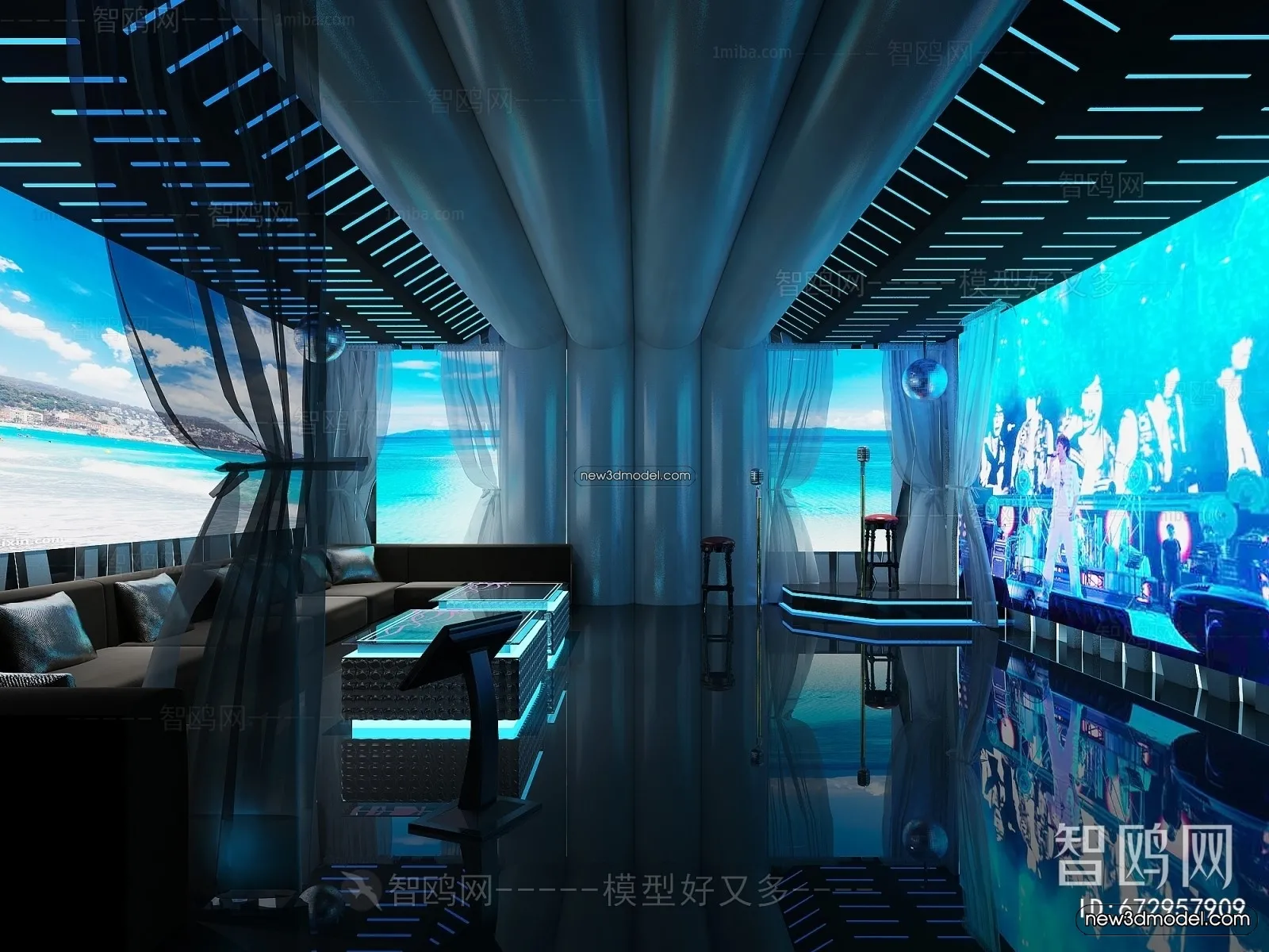 Interior 3D Model of KTV – 3D Blocks – 069 – VRAY