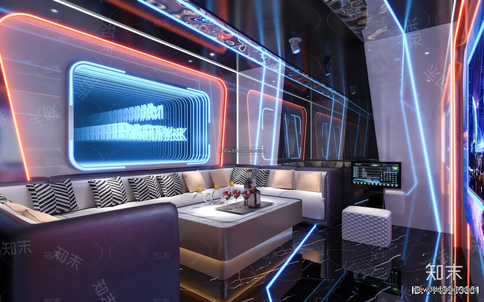 Interior 3D Model of KTV – 3D Blocks – 073 – VRAY