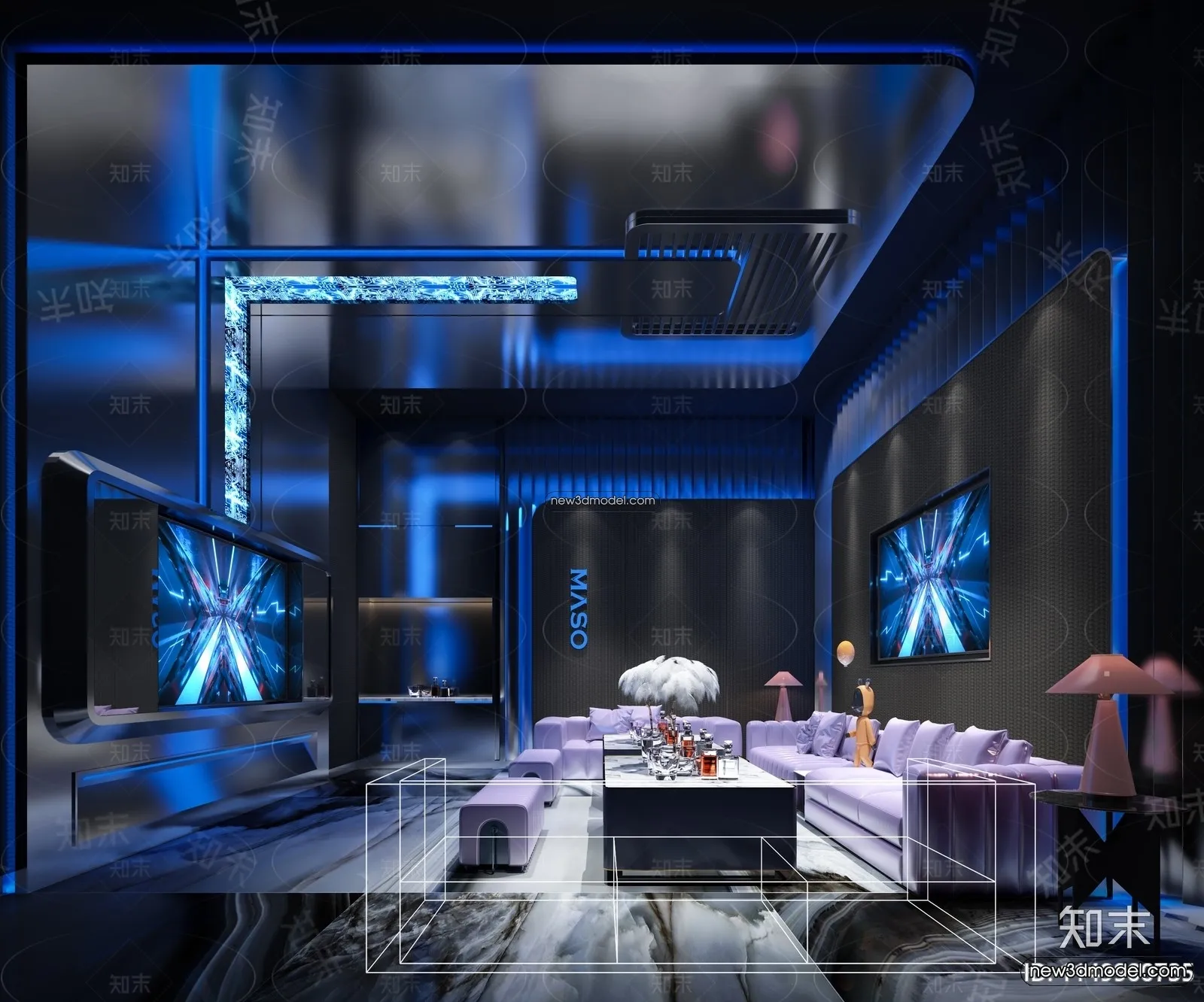 Interior 3D Model of KTV – 3D Blocks – 076 – VRAY