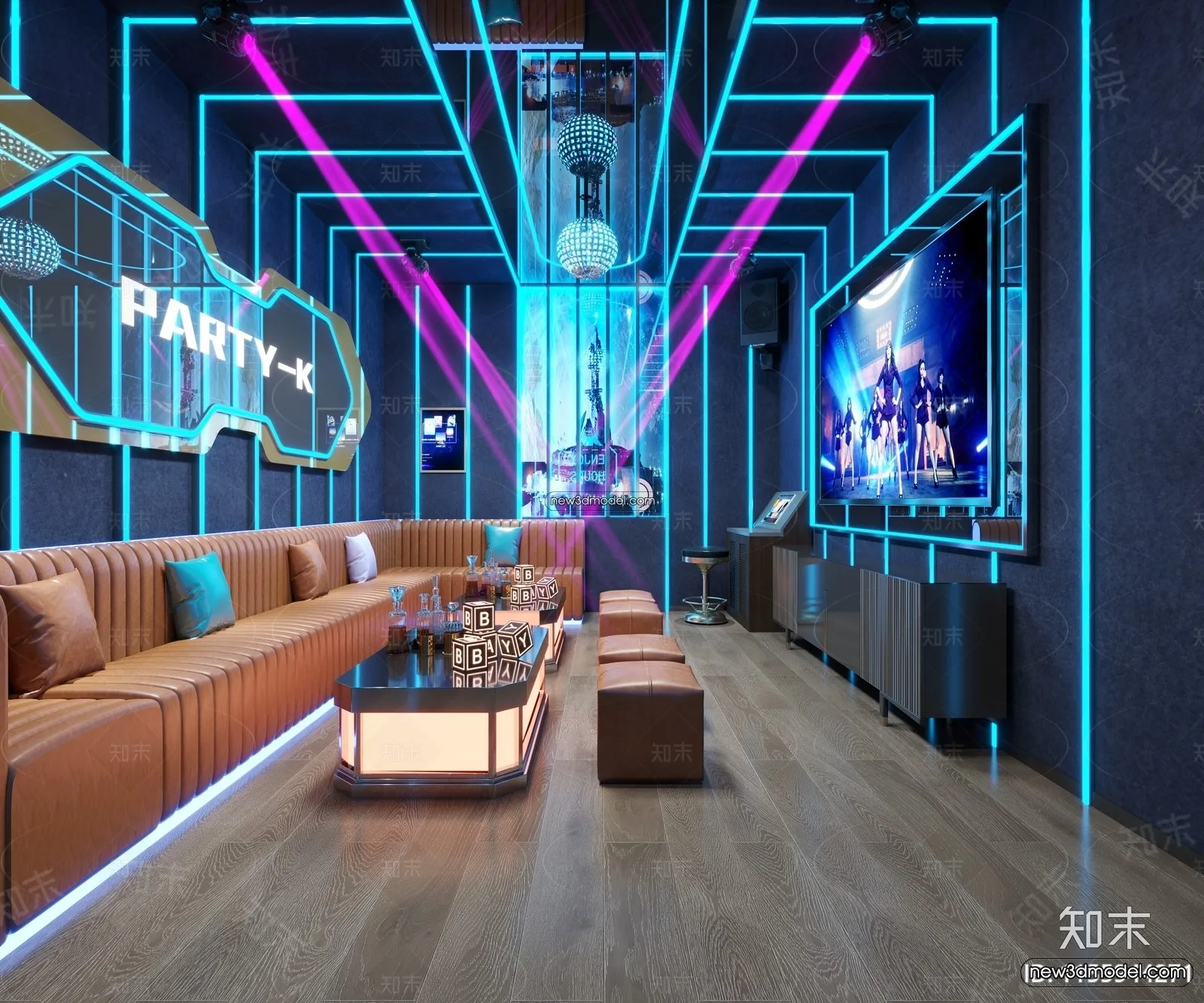 Interior 3D Model of KTV – 3D Blocks – 077 – CORONA