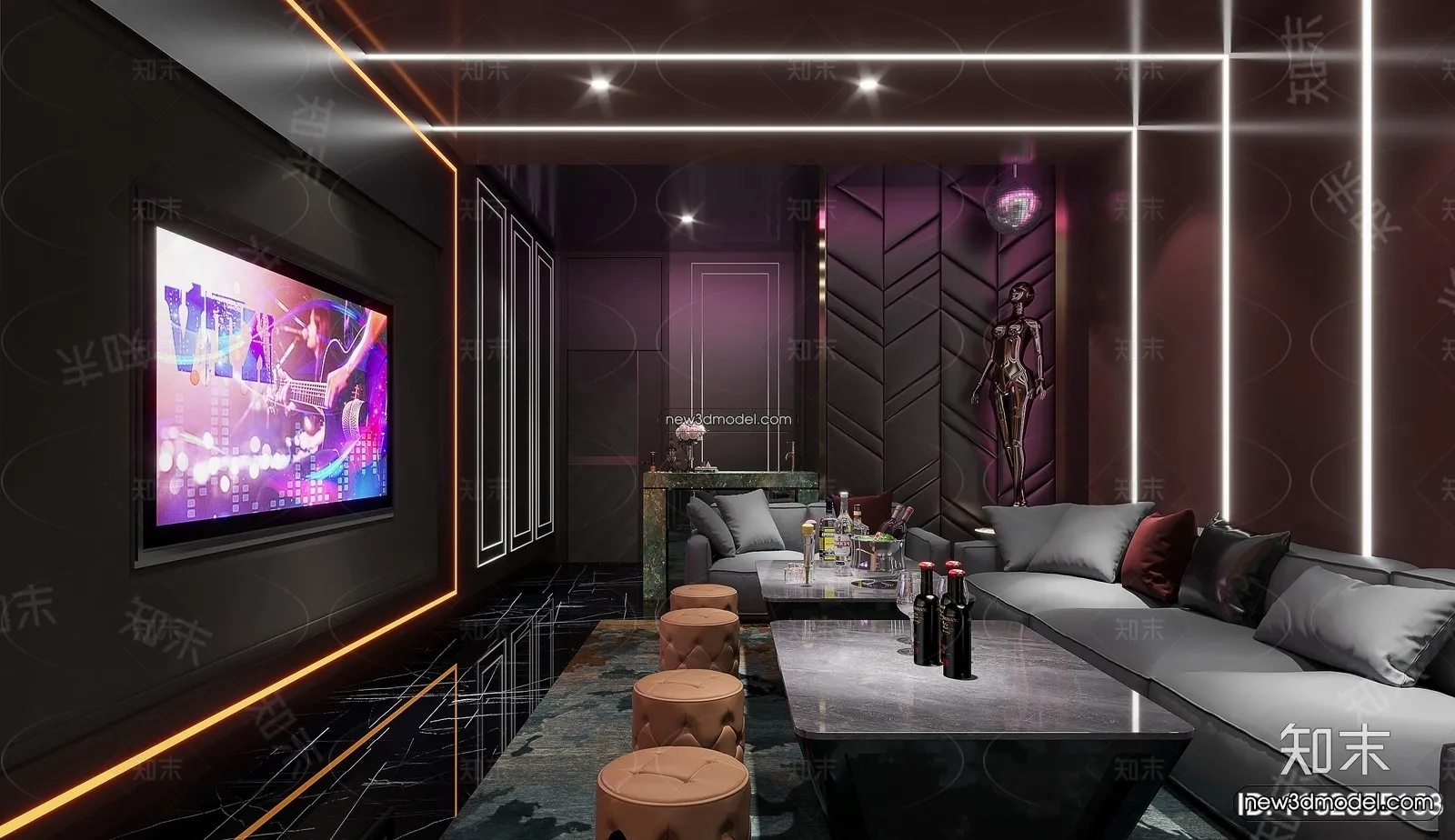 Interior 3D Model of KTV – 3D Blocks – 079 – CORONA