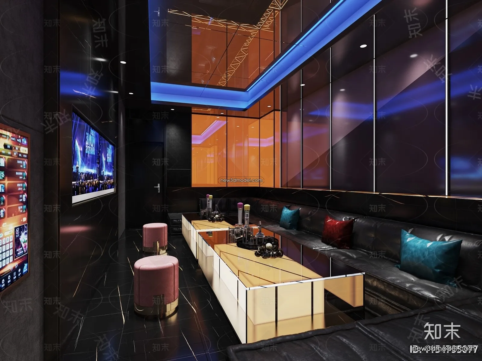 Interior 3D Model of KTV – 3D Blocks – 096 – VRAY