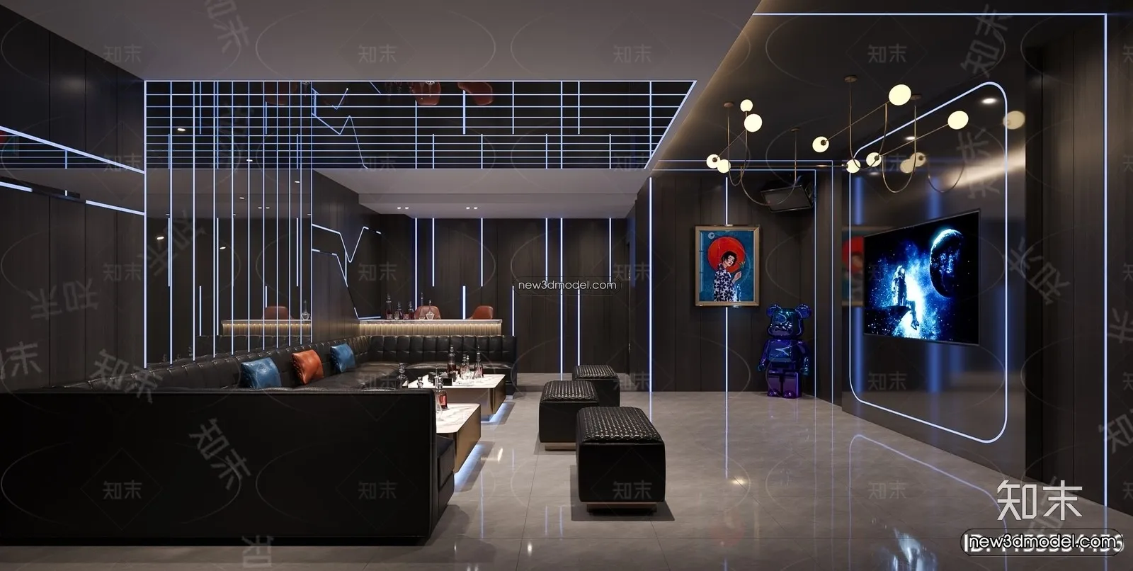 Interior 3D Model of KTV – 3D Blocks – 102 – CORONA