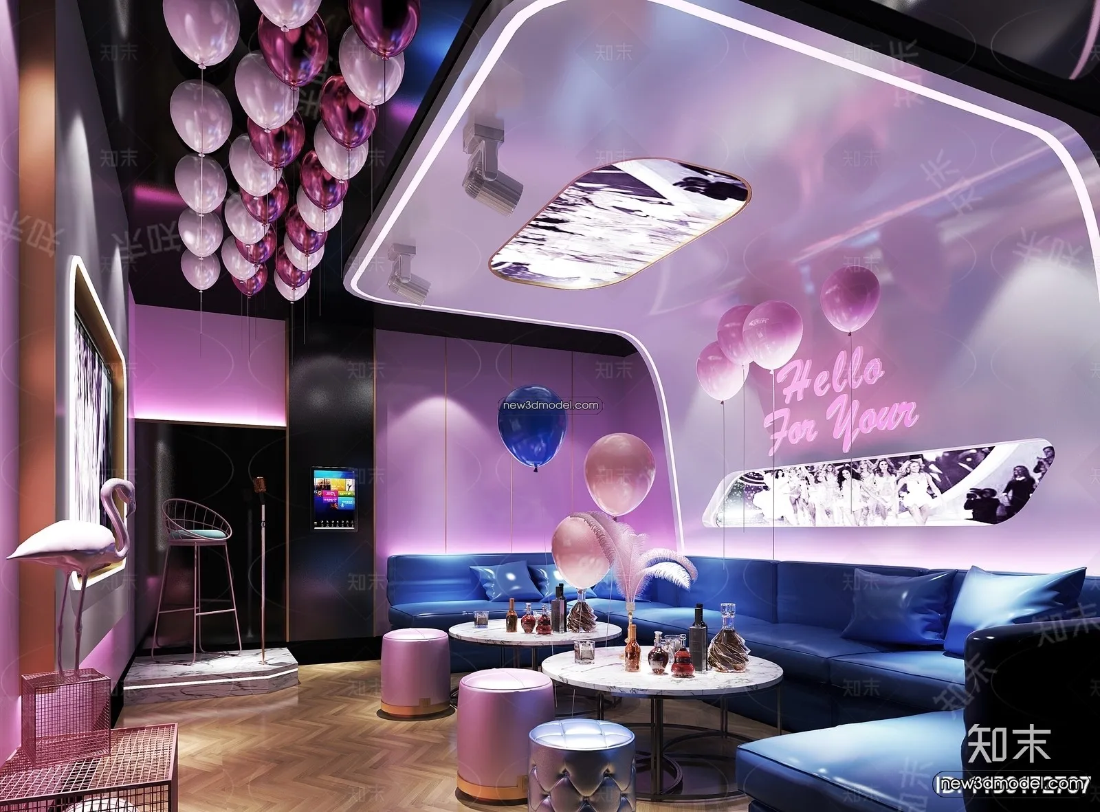 Interior 3D Model of KTV – 3D Blocks – 106 – VRAY