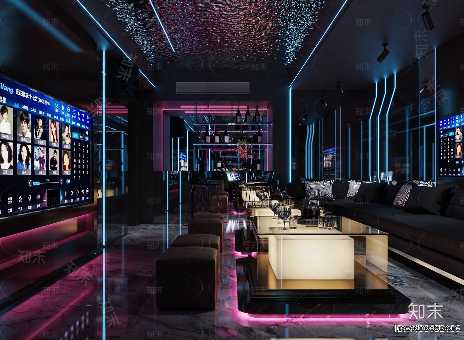 Interior 3D Model of KTV – 3D Blocks – 110 – VRAY