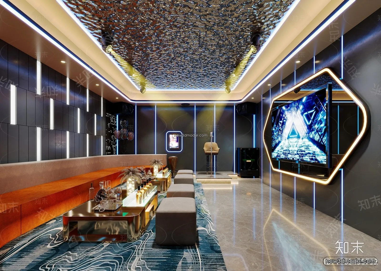 Interior 3D Model of KTV – 3D Blocks – 111 – CORONA