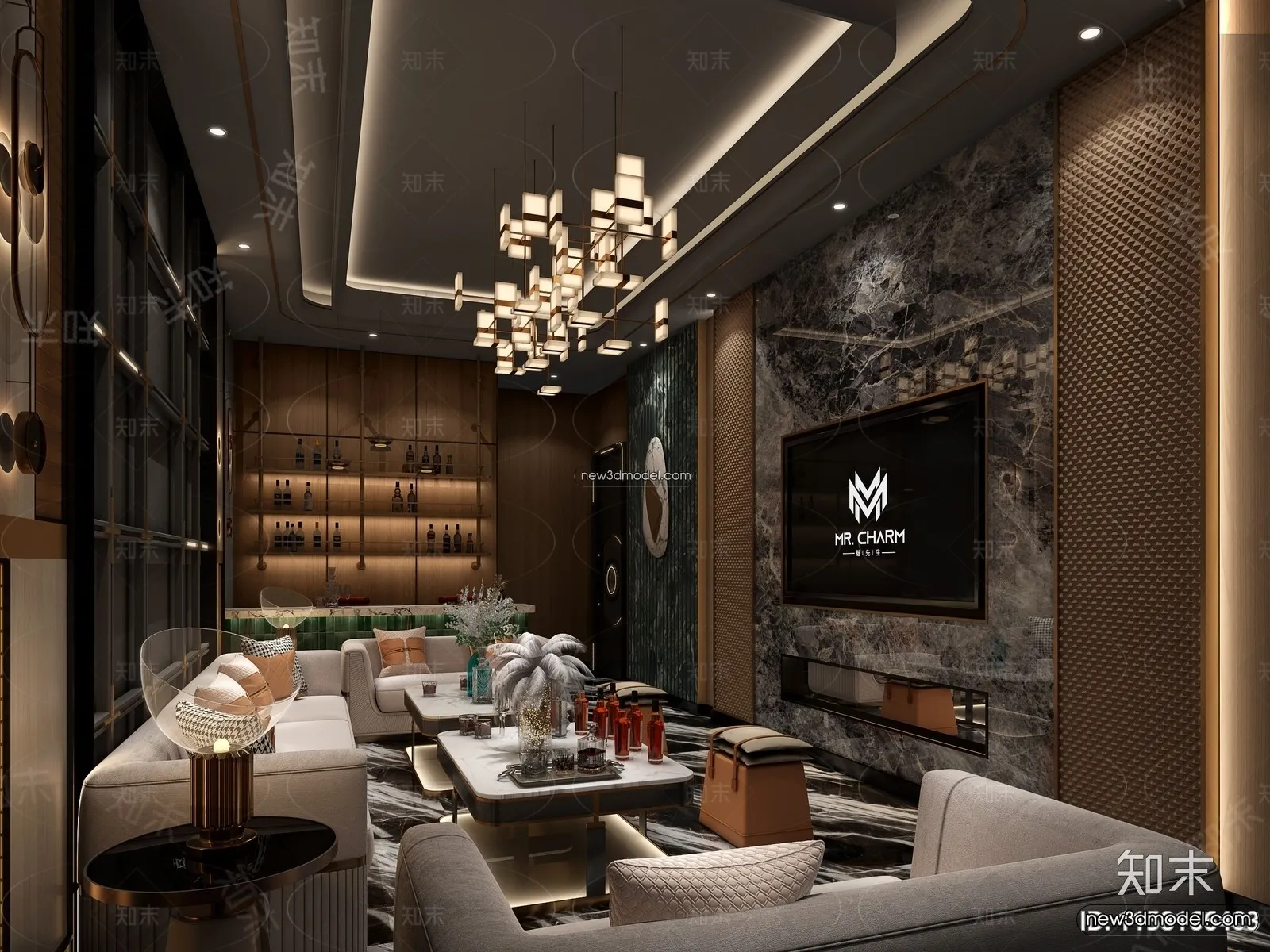 Interior 3D Model of KTV – 3D Blocks – 115 – VRAY