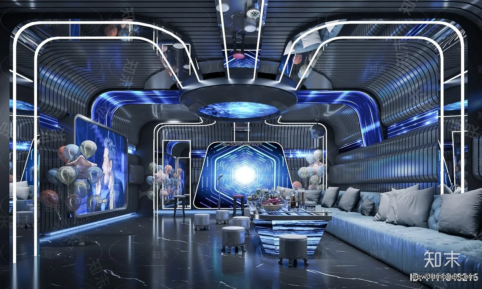 Interior 3D Model of KTV – 3D Blocks – 118 – VRAY