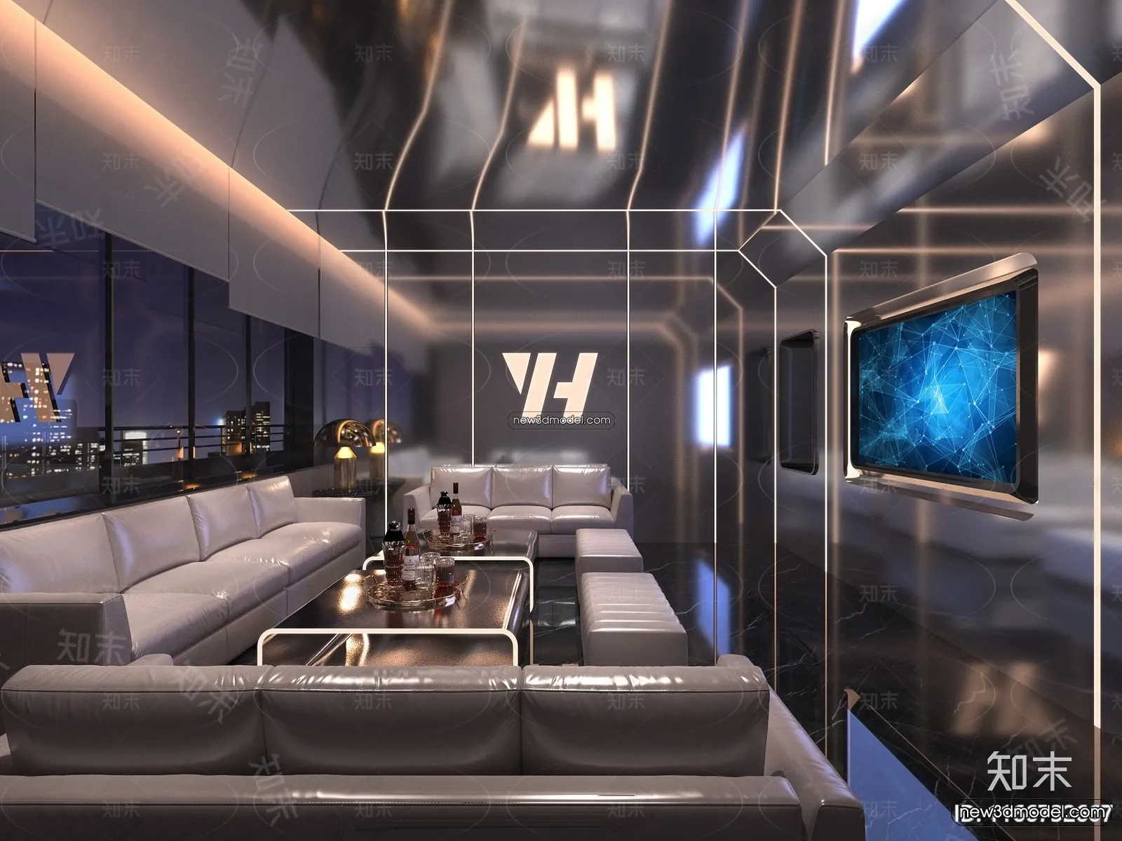 Interior 3D Model of KTV – 3D Blocks – 122 – VRAY