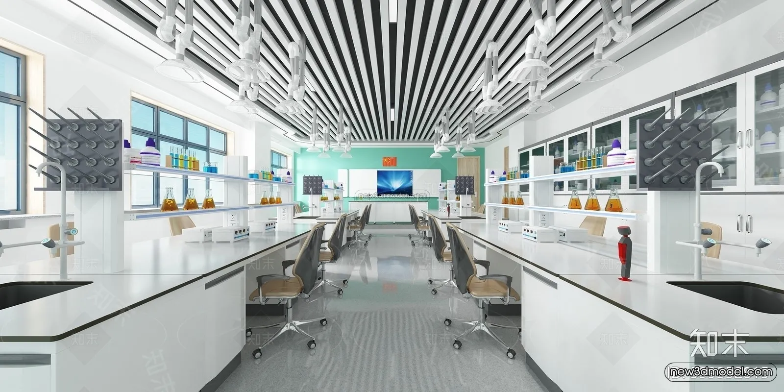 Interior 3D Model of Laboratory – 3D Scene – 003 – VRAY