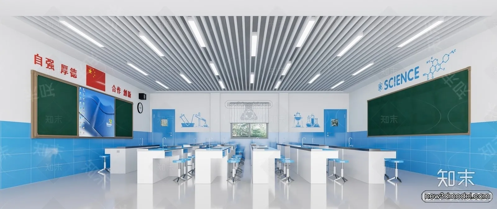 Interior 3D Model of Laboratory – 3D Scene – 008 – VRAY