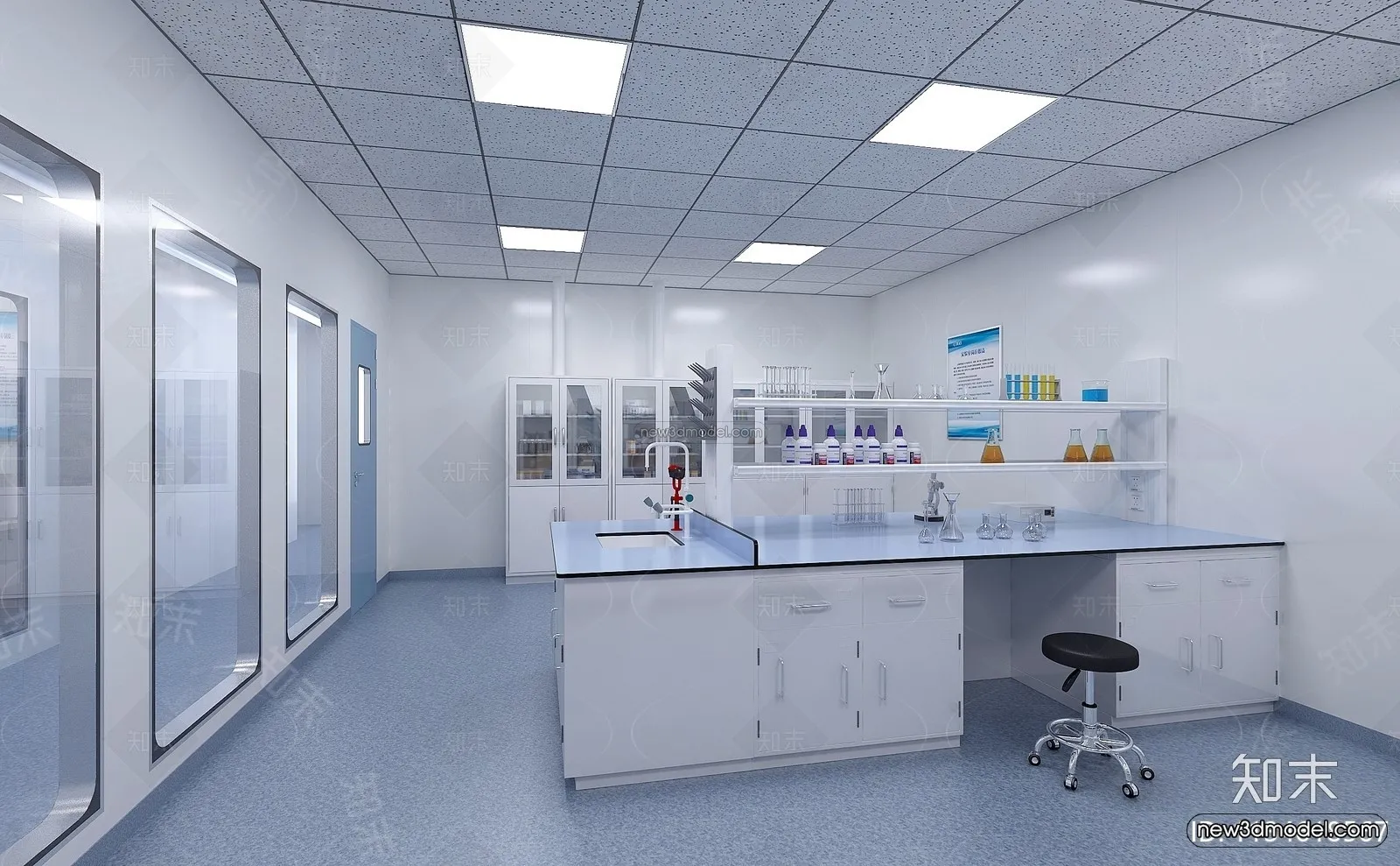 Interior 3D Model of Laboratory – 3D Scene – 010 – VRAY