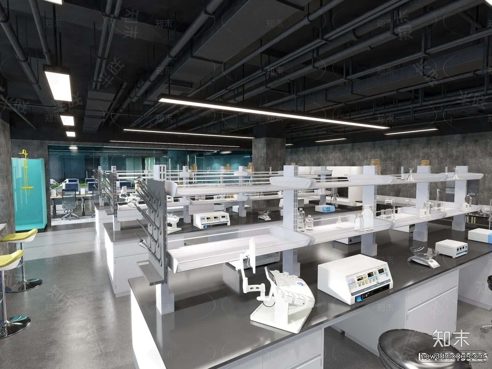 Interior 3D Model of Laboratory – 3D Scene – 011 – VRAY