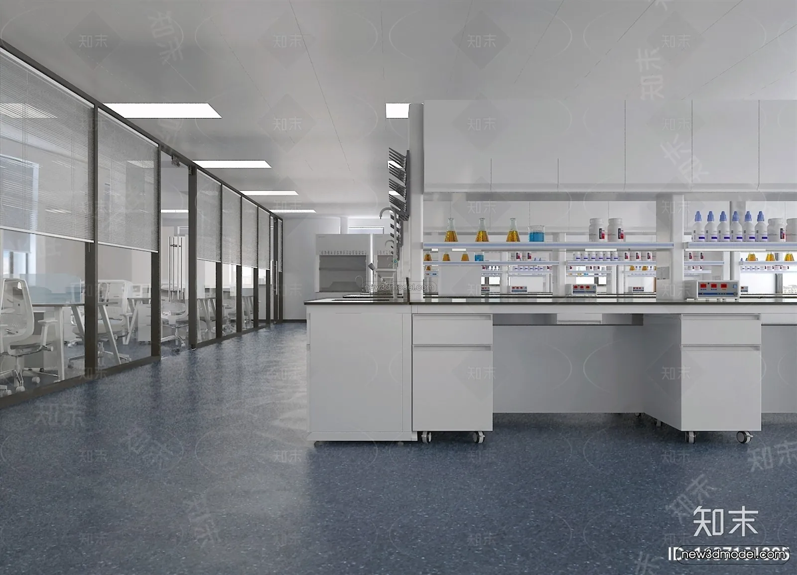 Interior 3D Model of Laboratory – 3D Scene – 012 – VRAY