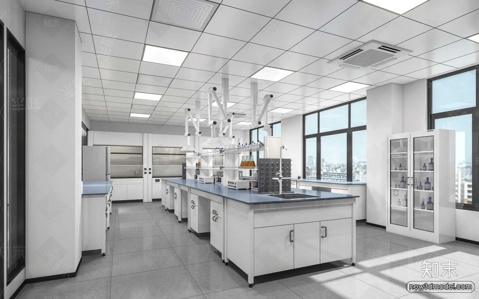 Interior 3D Model of Laboratory – 3D Scene – 018 – VRAY