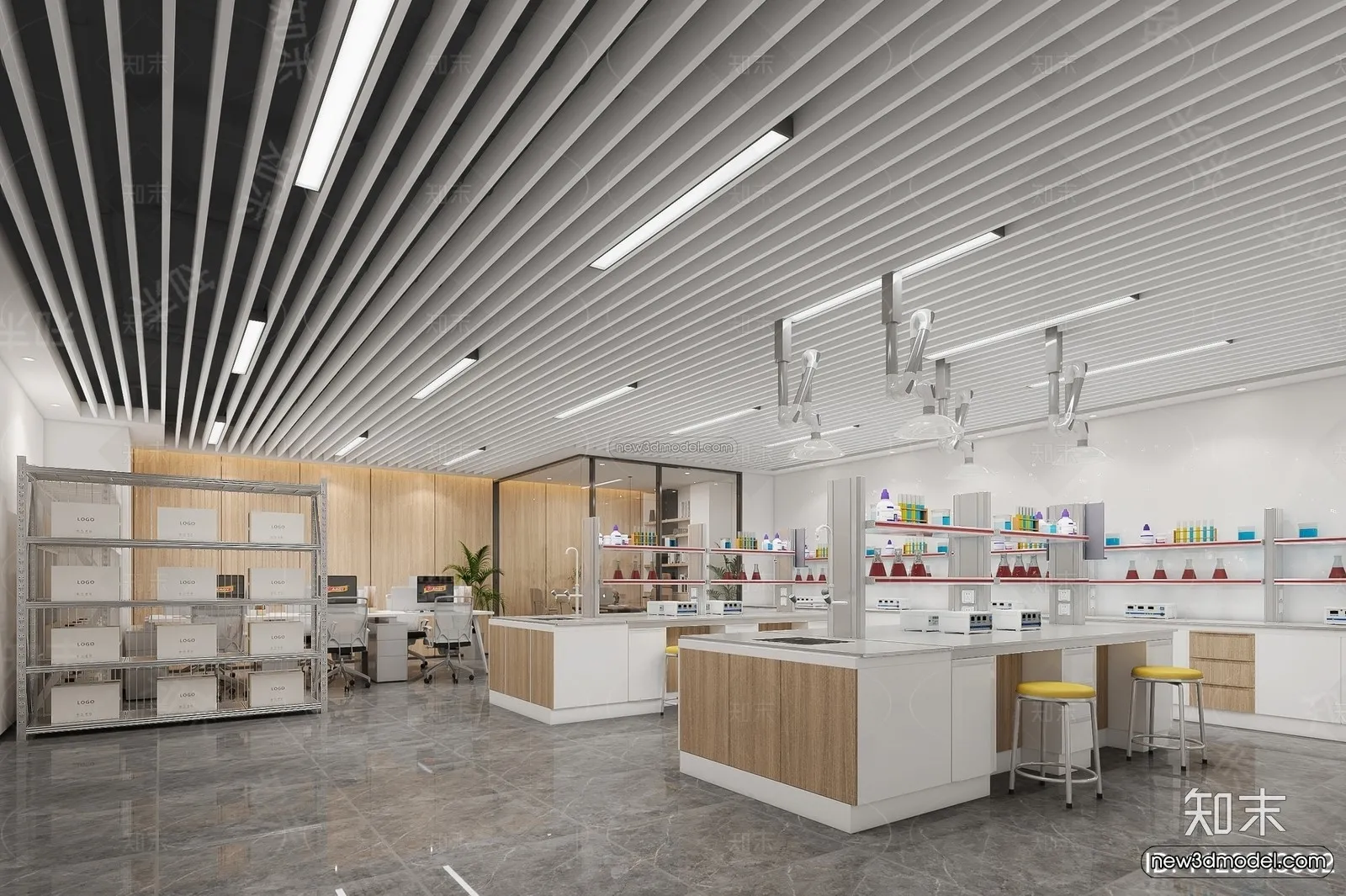 Interior 3D Model of Laboratory – 3D Scene – 020 – VRAY