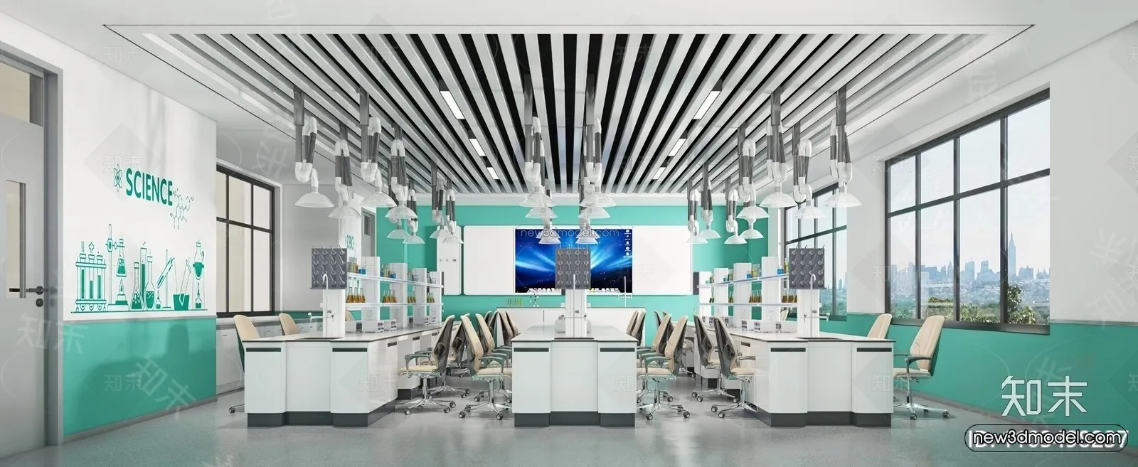 Interior 3D Model of Laboratory – 3D Scene – 022 – VRAY