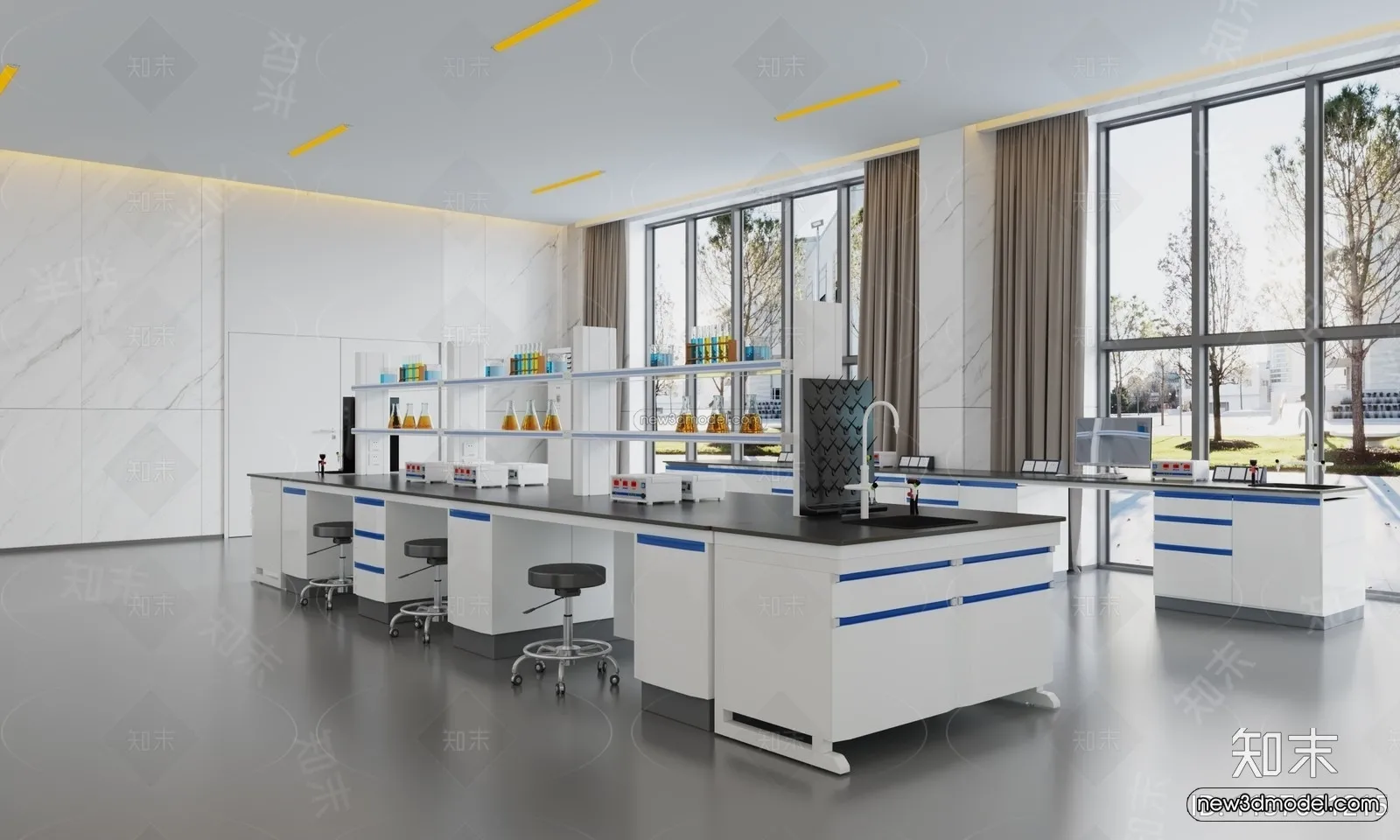 Interior 3D Model of Laboratory – 3D Scene – 035 – VRAY