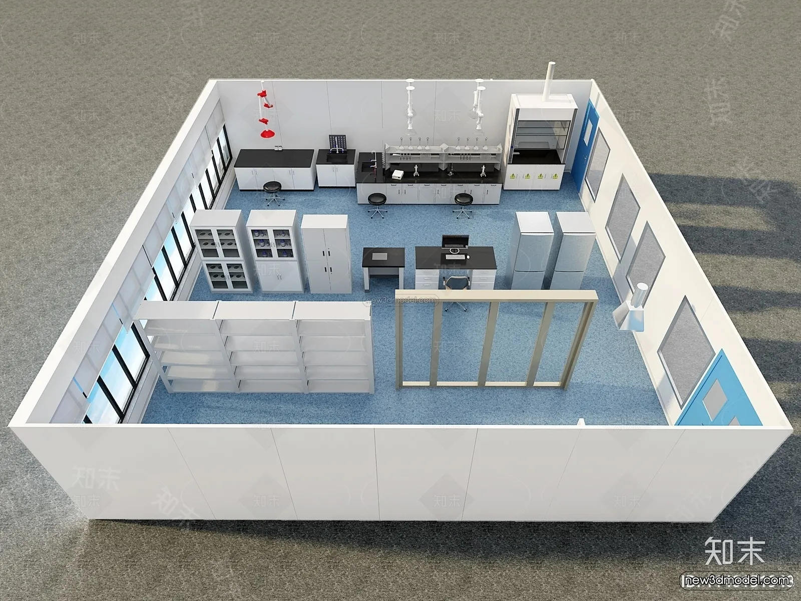 Interior 3D Model of Laboratory – 3D Scene – 038 – VRAY