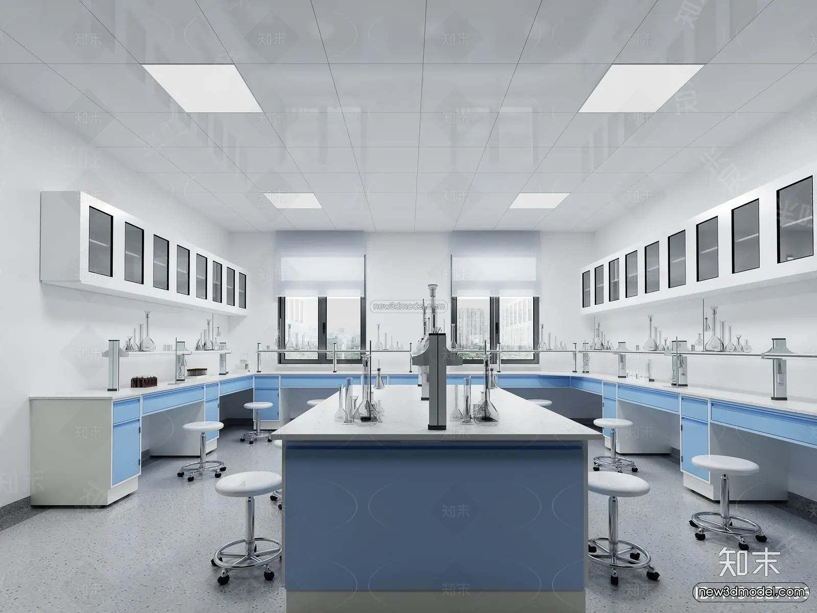Interior 3D Model of Laboratory – 3D Scene – 039 – VRAY