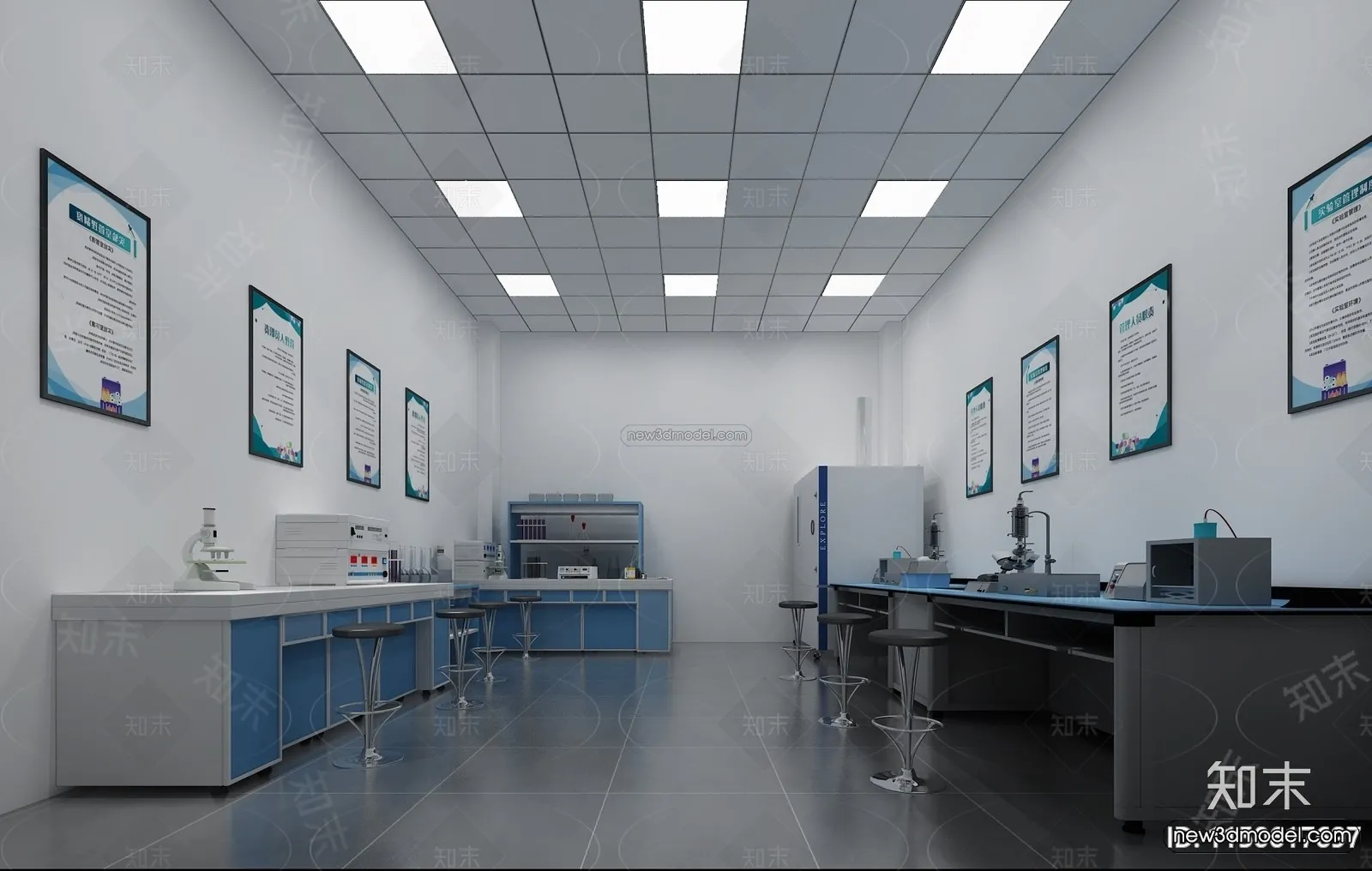 Interior 3D Model of Laboratory – 3D Scene – 043 – VRAY