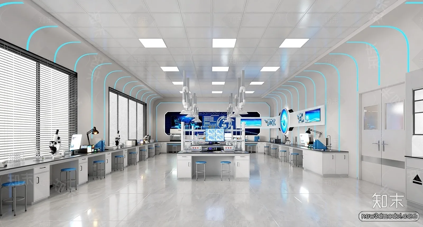 Interior 3D Model of Laboratory – 3D Scene – 045 – VRAY
