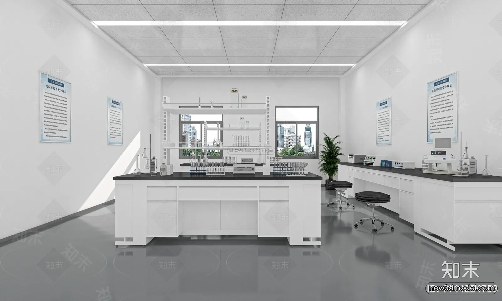 Interior 3D Model of Laboratory – 3D Scene – 048 – VRAY