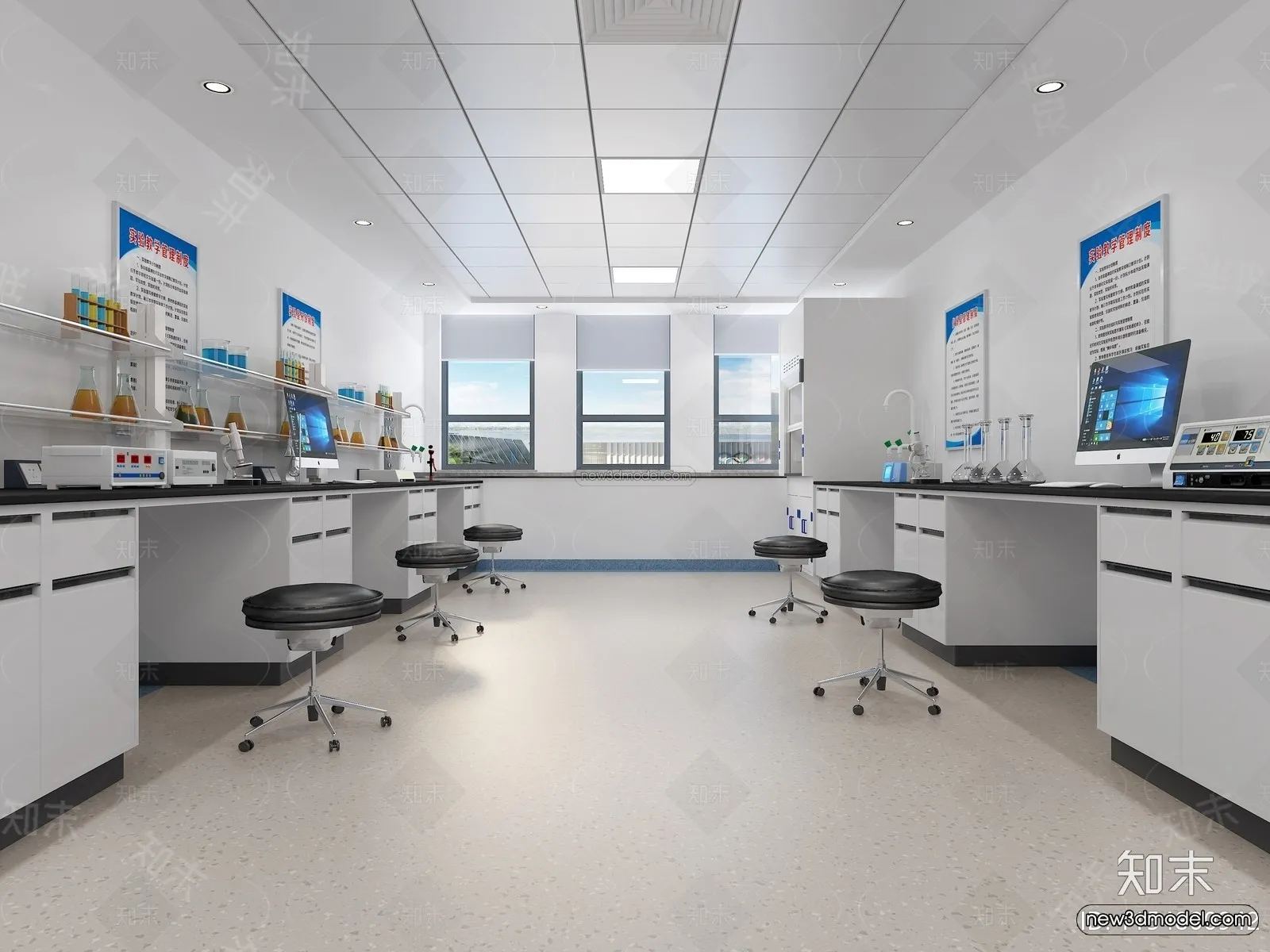 Interior 3D Model of Laboratory – 3D Scene – 064 – VRAY