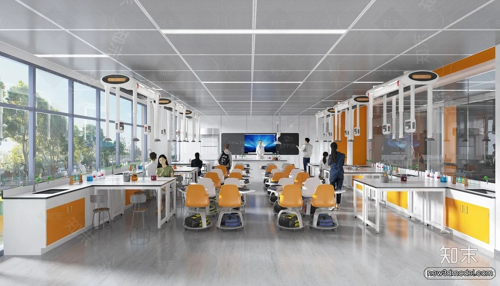 Interior 3D Model of Laboratory – 3D Scene – 083 – VRAY