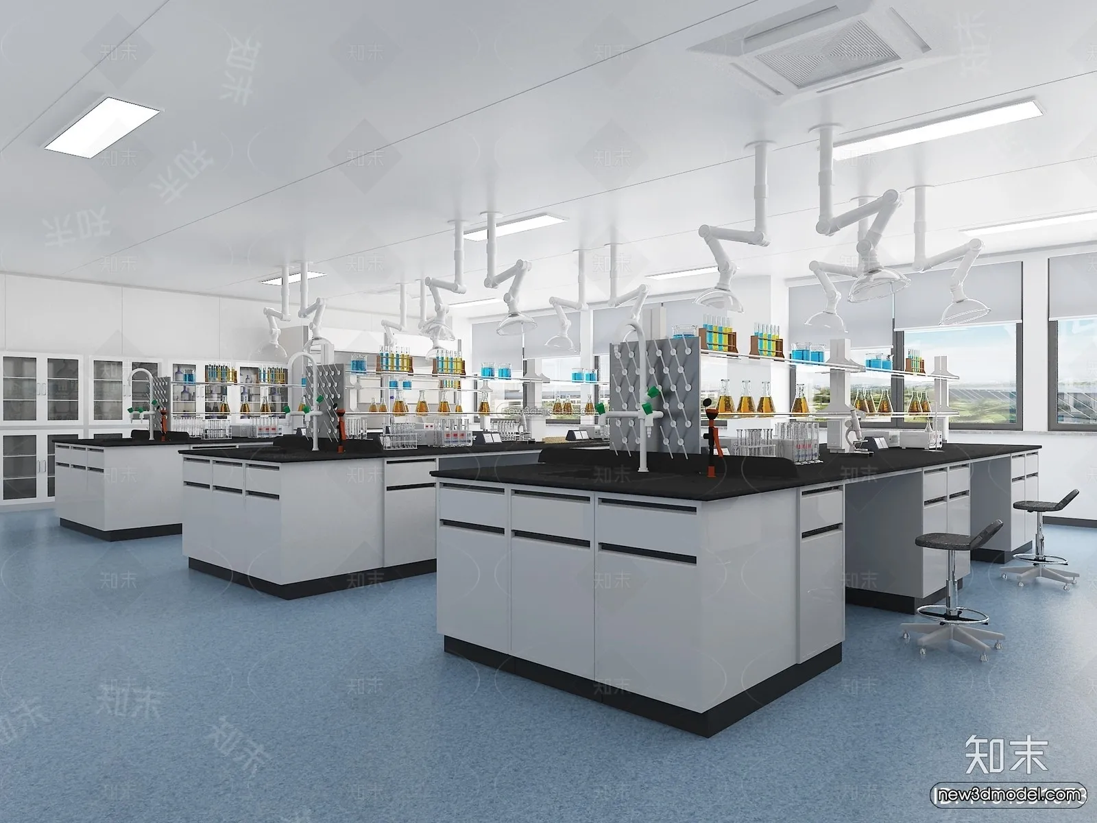 Interior 3D Model of Laboratory – 3D Scene – 100 – VRAY