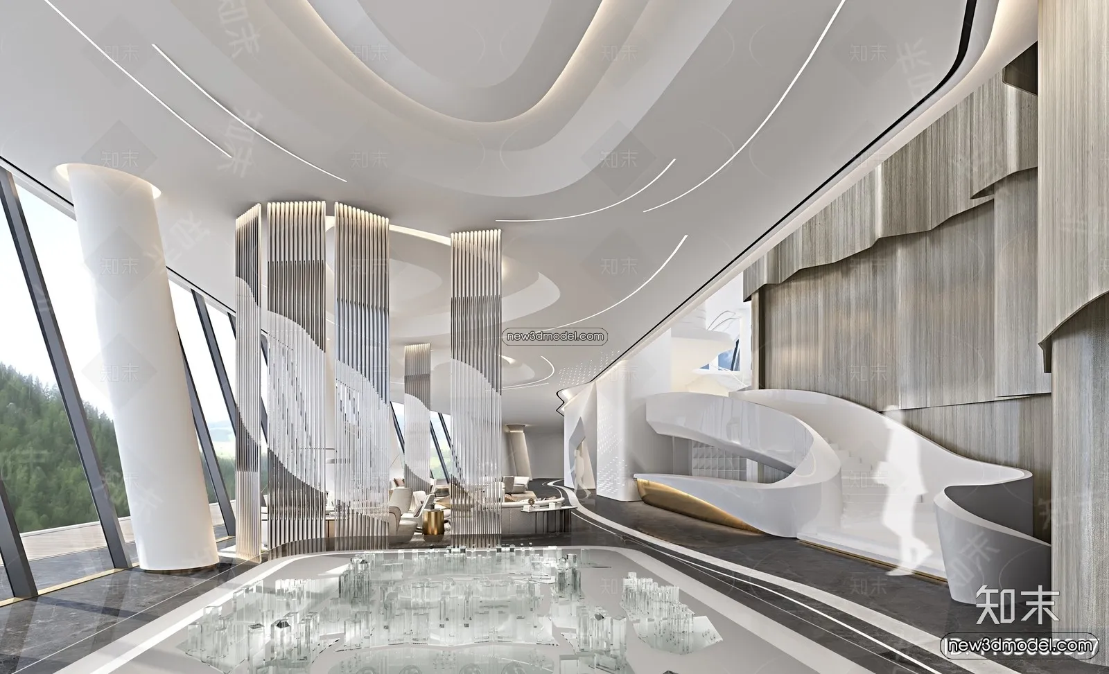 Interior 3D Model of Sales Office – 3D Scene – 003 – VRAY