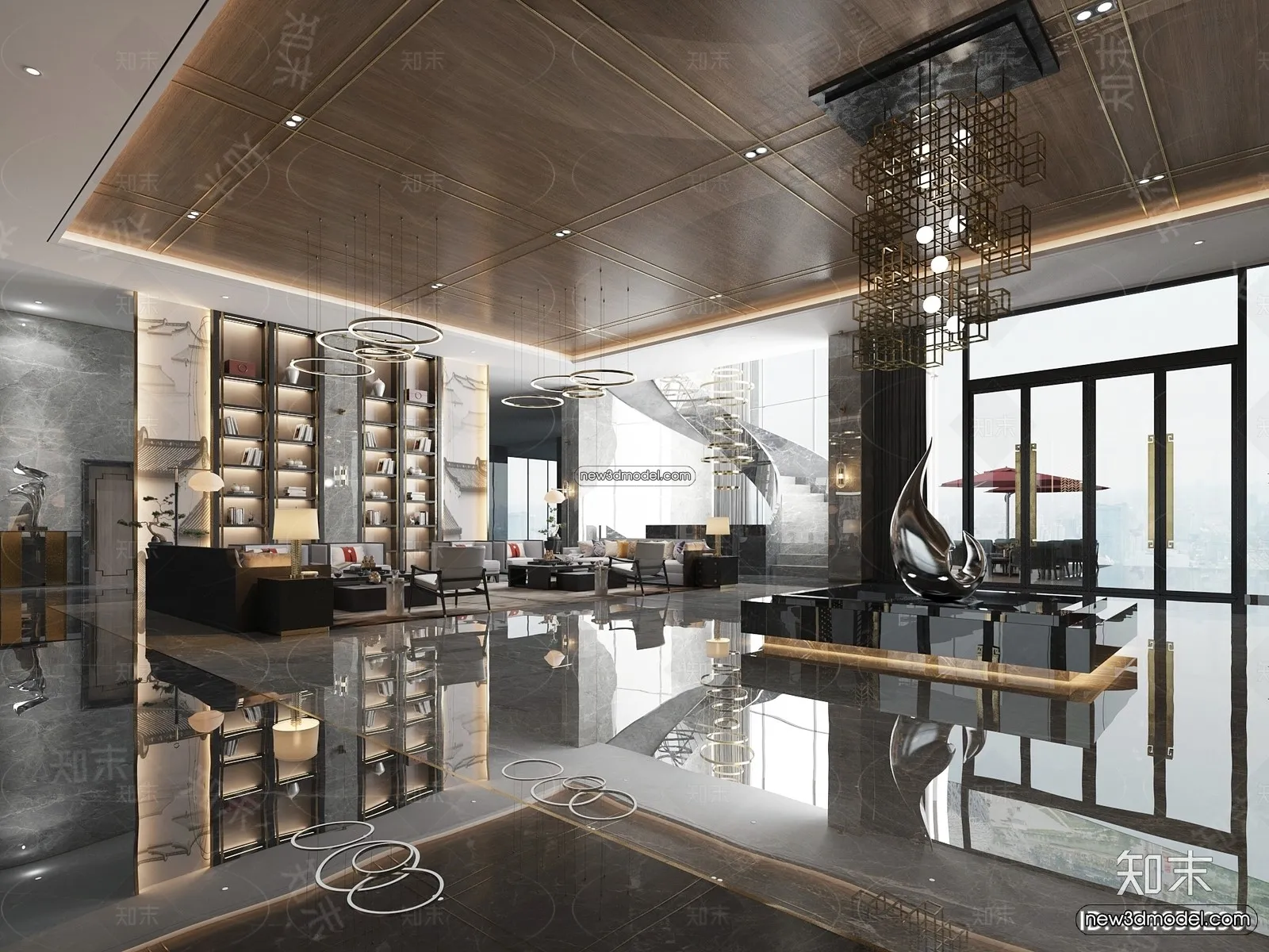 Interior 3D Model of Sales Office – 3D Scene – 014 – VRAY