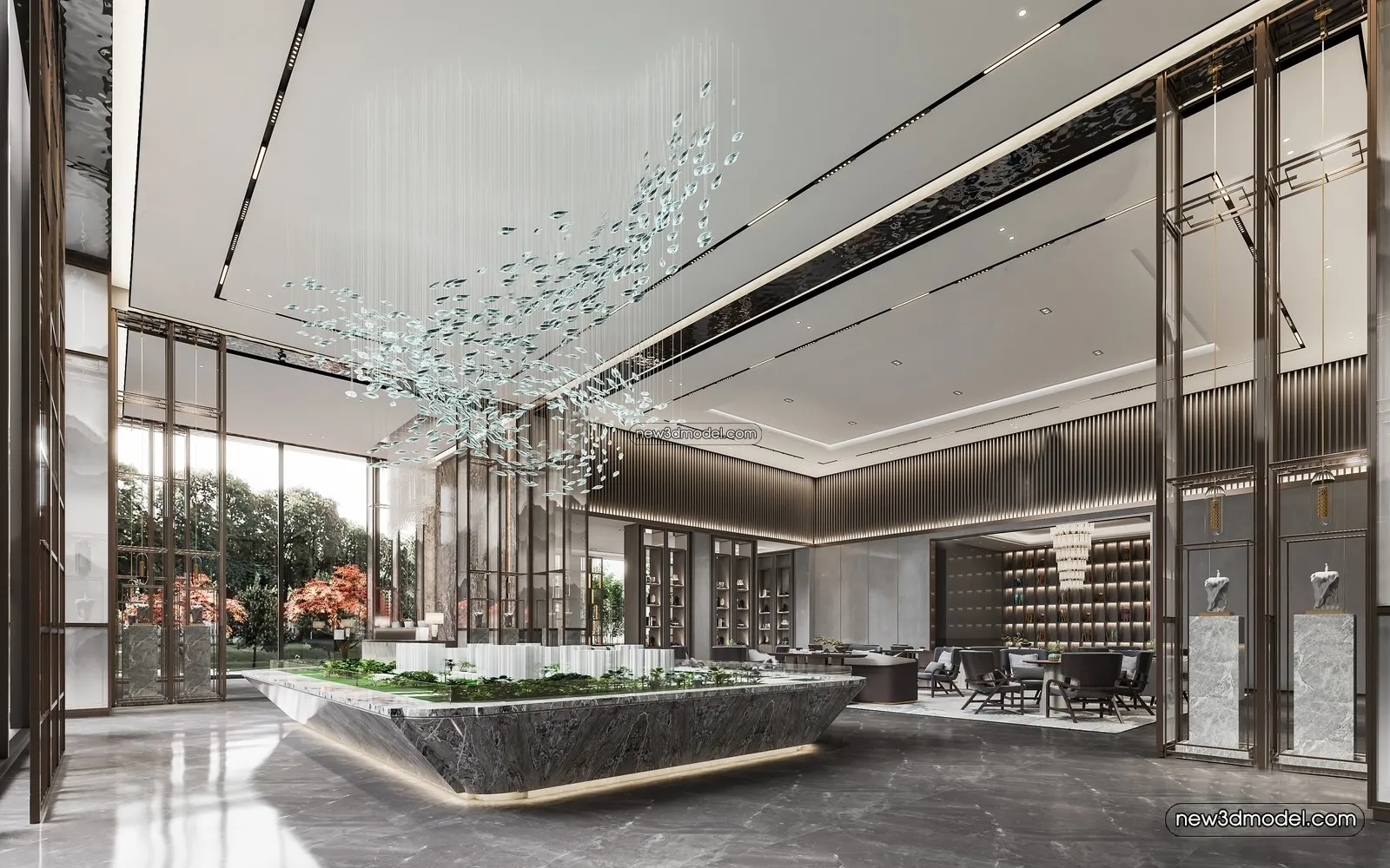 Interior 3D Model of Sales Office – 3D Scene – 057 – VRAY