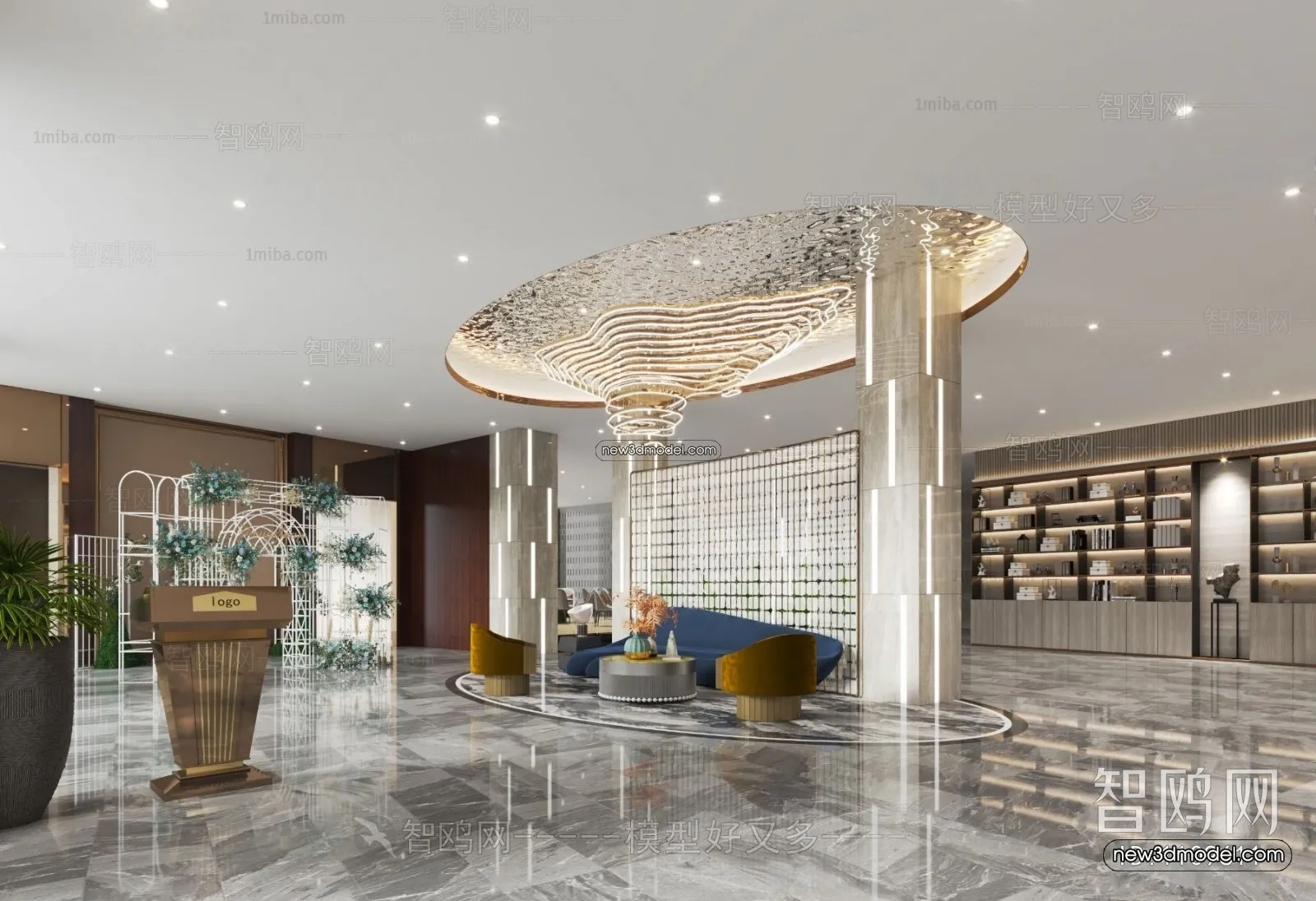 Interior 3D Model of Sales Office – 3D Scene – 069 – VRAY