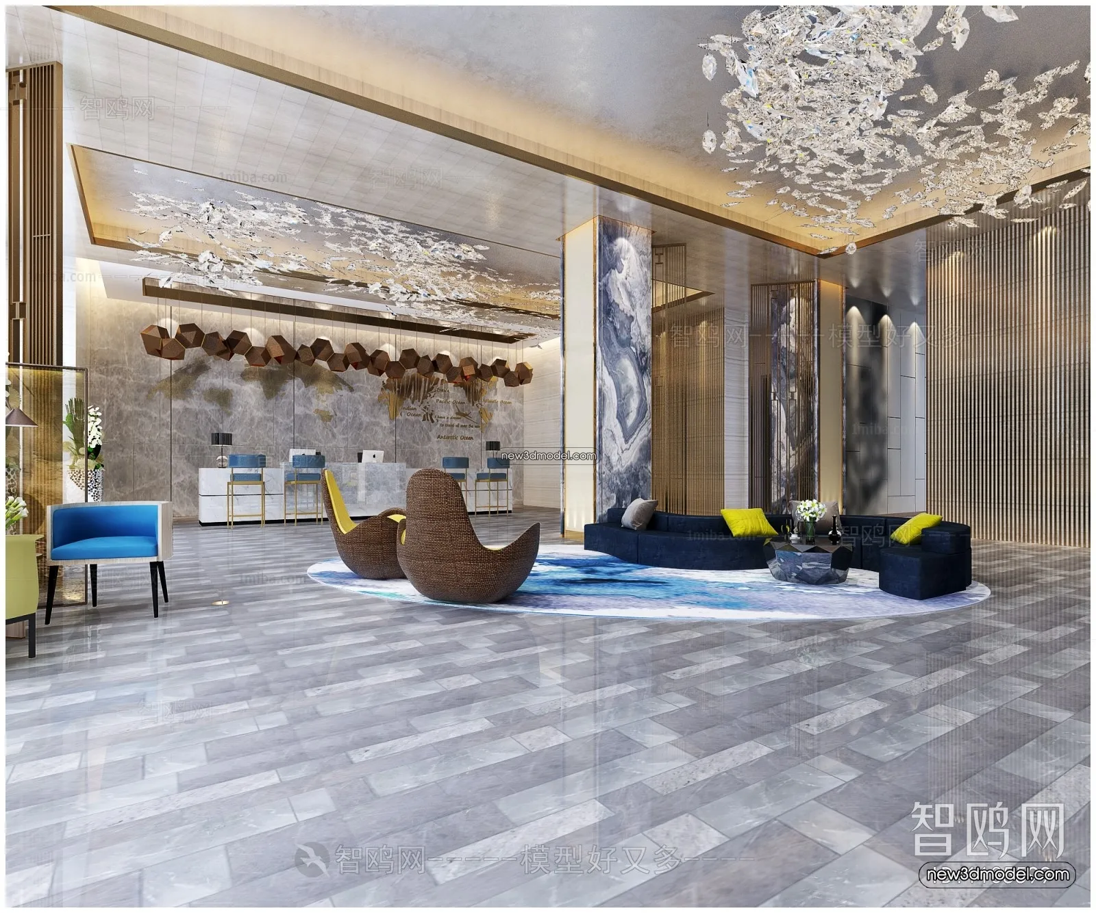 Interior 3D Model of Sales Office – 3D Scene – 077 – VRAY