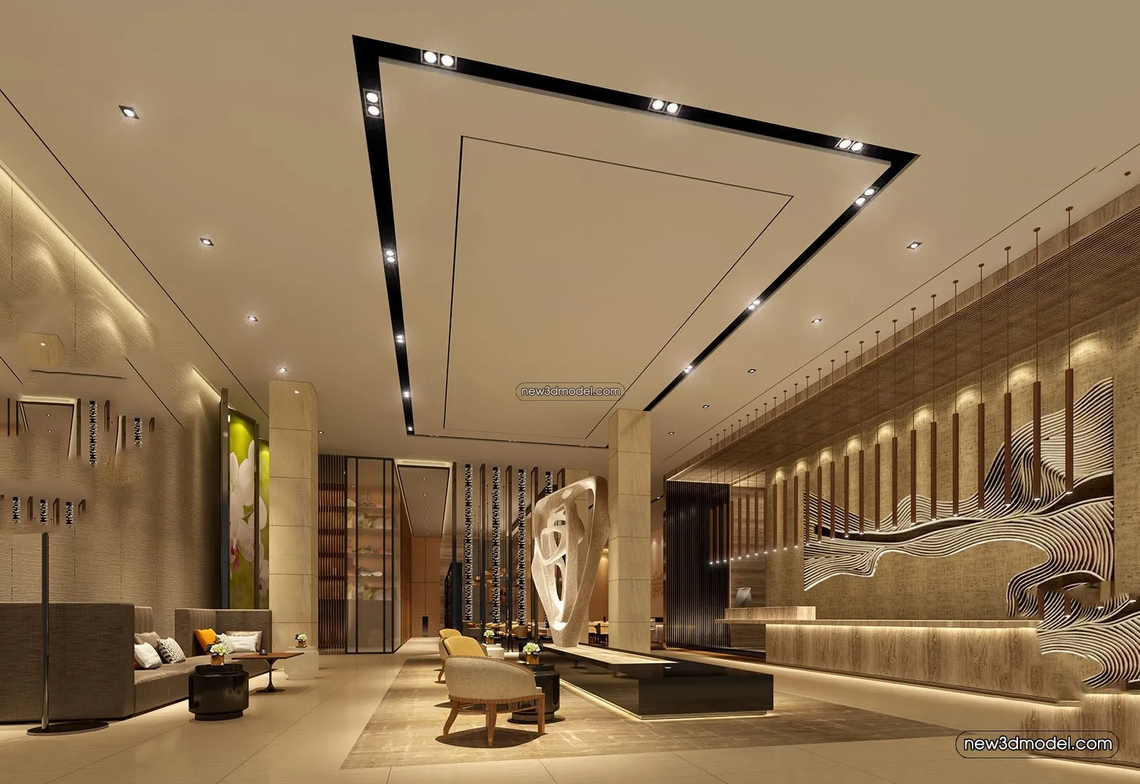 Interior 3D Model of Sales Office – 3D Scene – 087 – VRAY