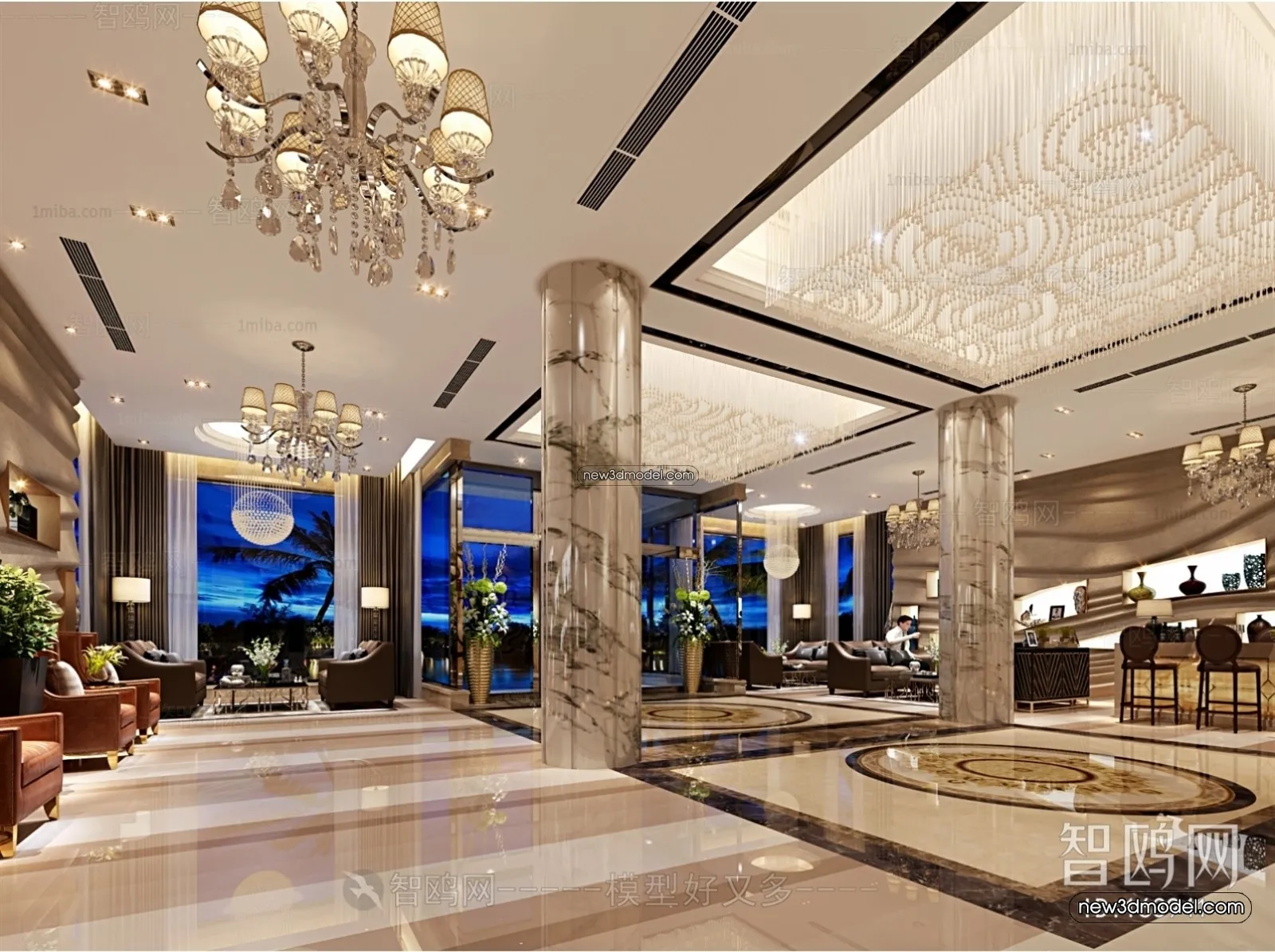 Interior 3D Model of Sales Office – 3D Scene – 092 – VRAY