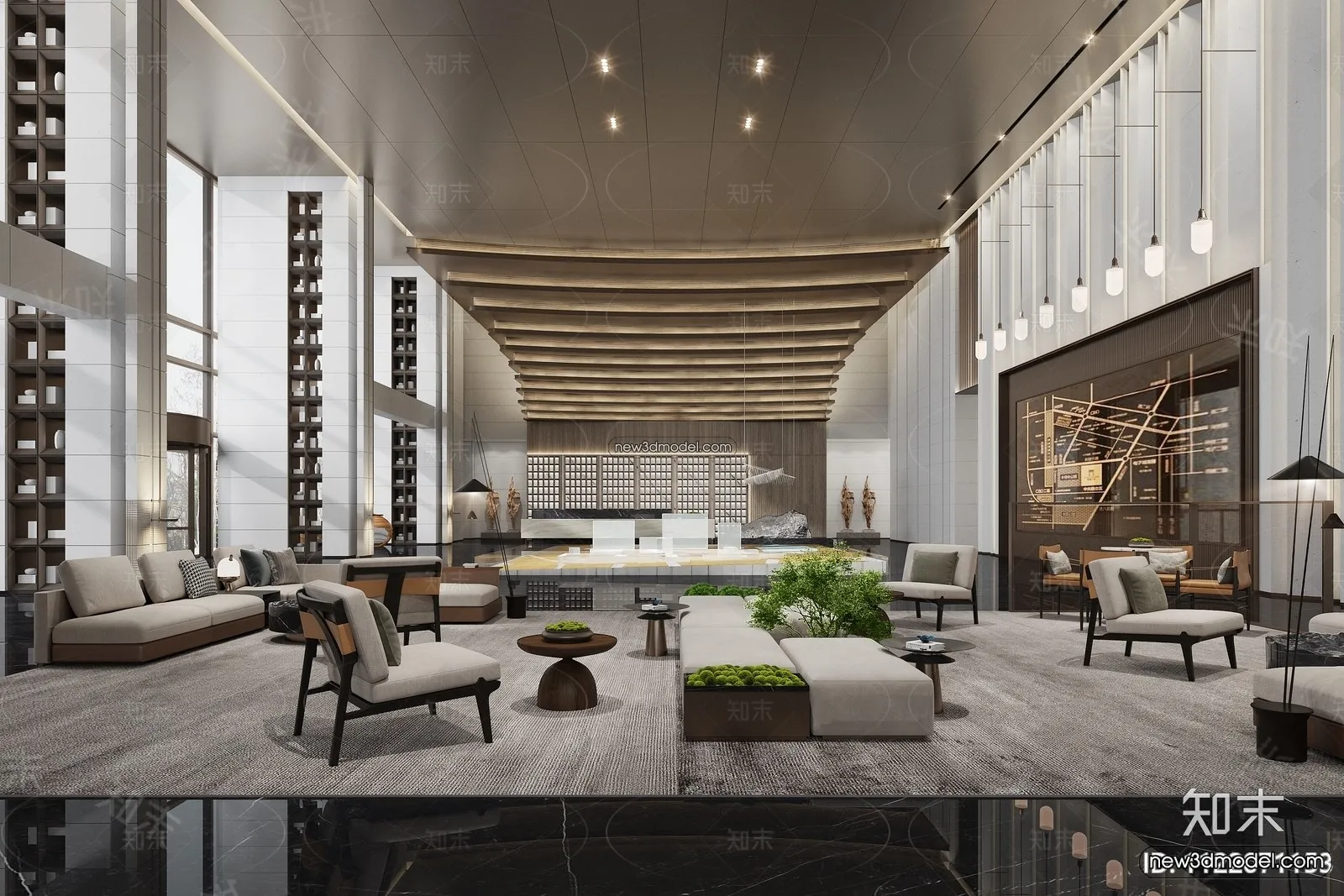 Interior 3D Model of Sales Office – 3D Scene – 095 – VRAY