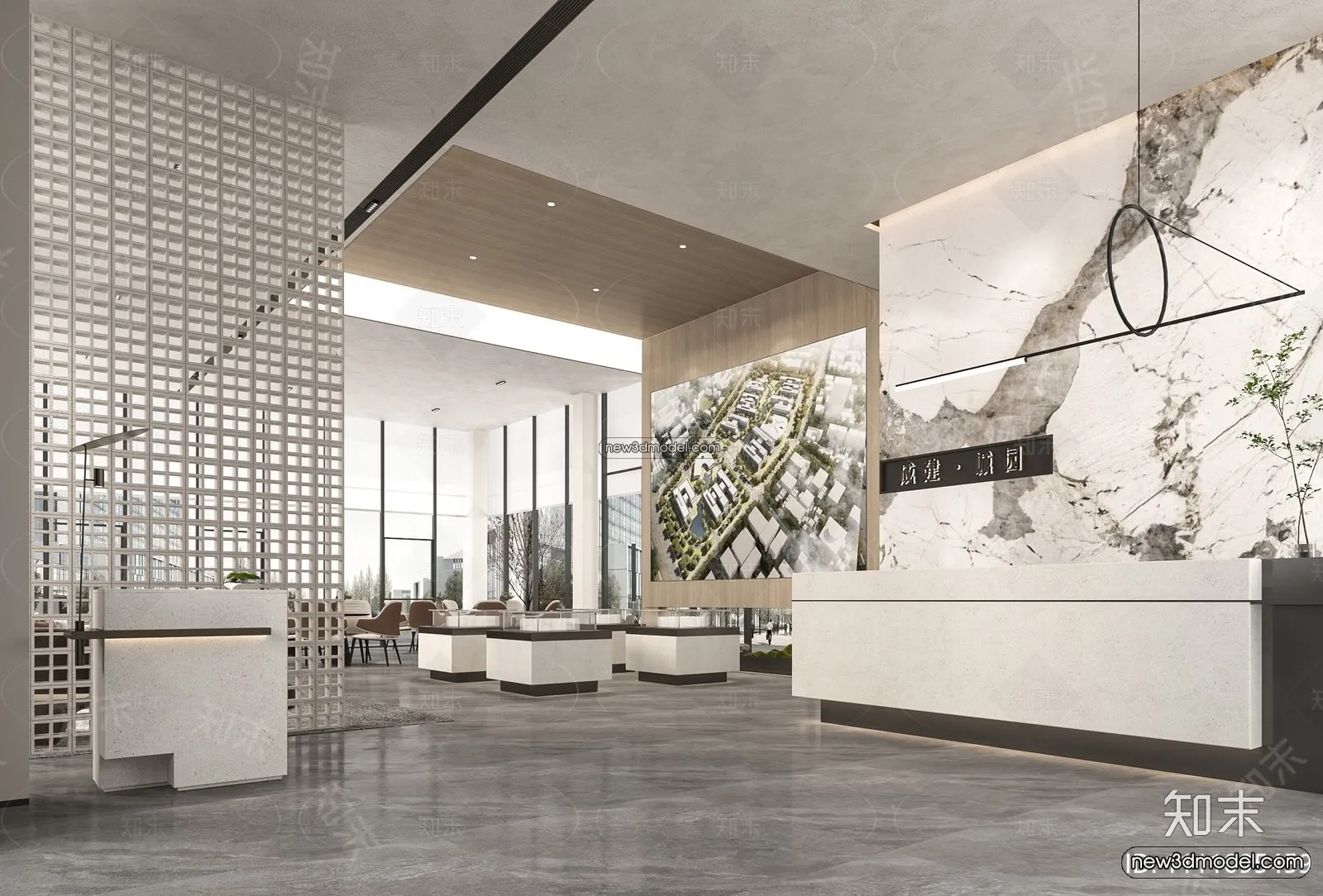 Interior 3D Model of Sales Office – 3D Scene – 096 – VRAY