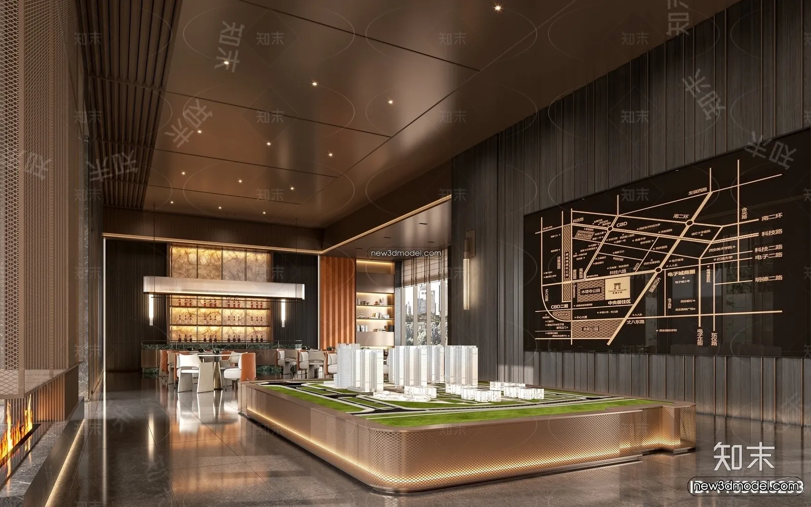 Interior 3D Model of Sales Office – 3D Scene – 097 – CORONA