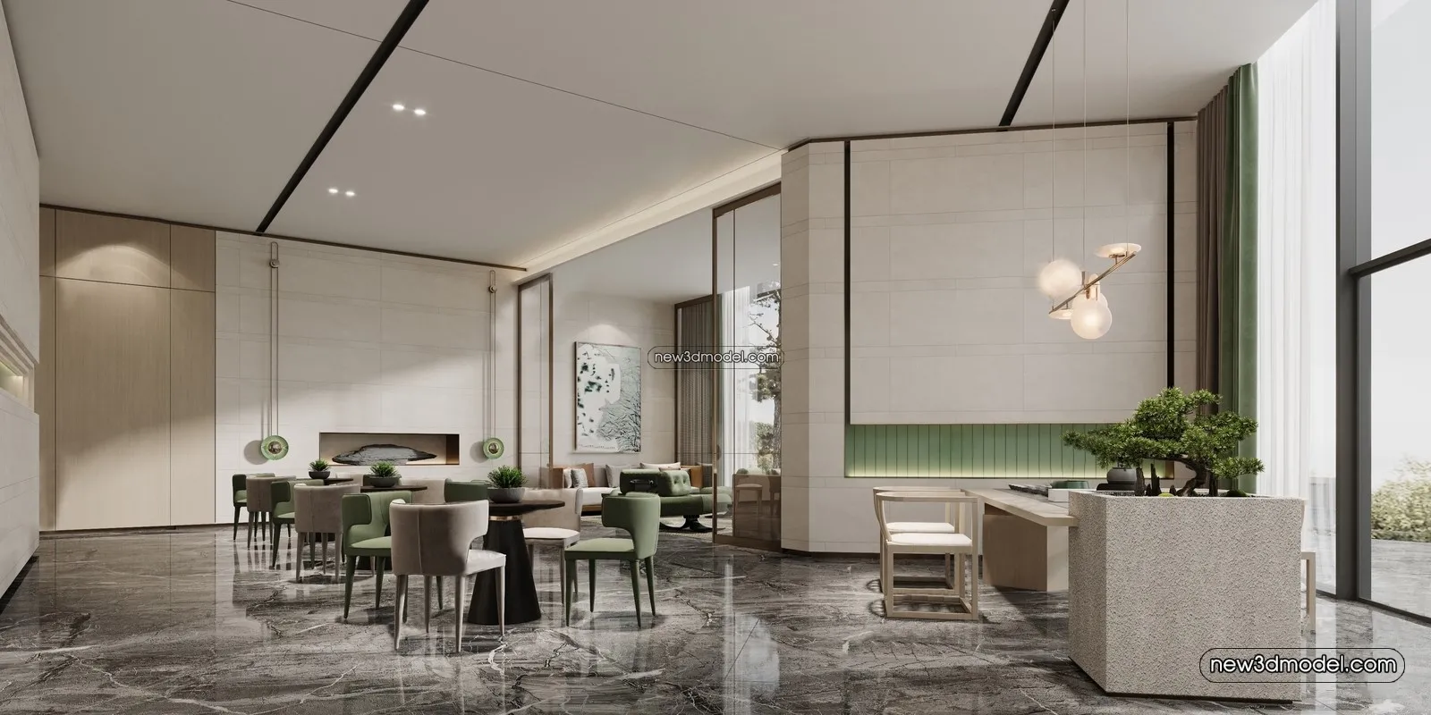 Interior 3D Model of Sales Office – 3D Scene – 105 – VRAY