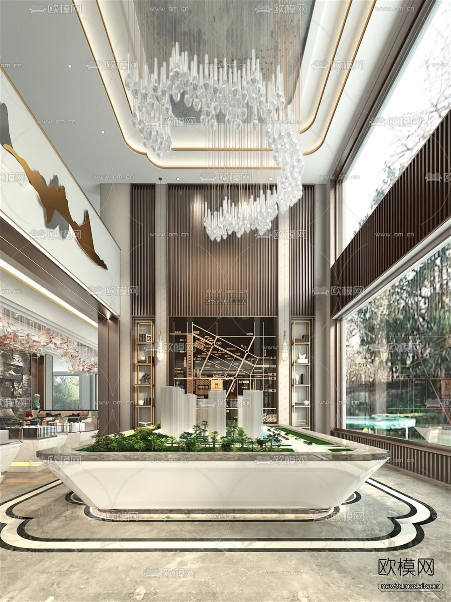 Interior 3D Model of Sales Office – 3D Scene – 154 – VRAY